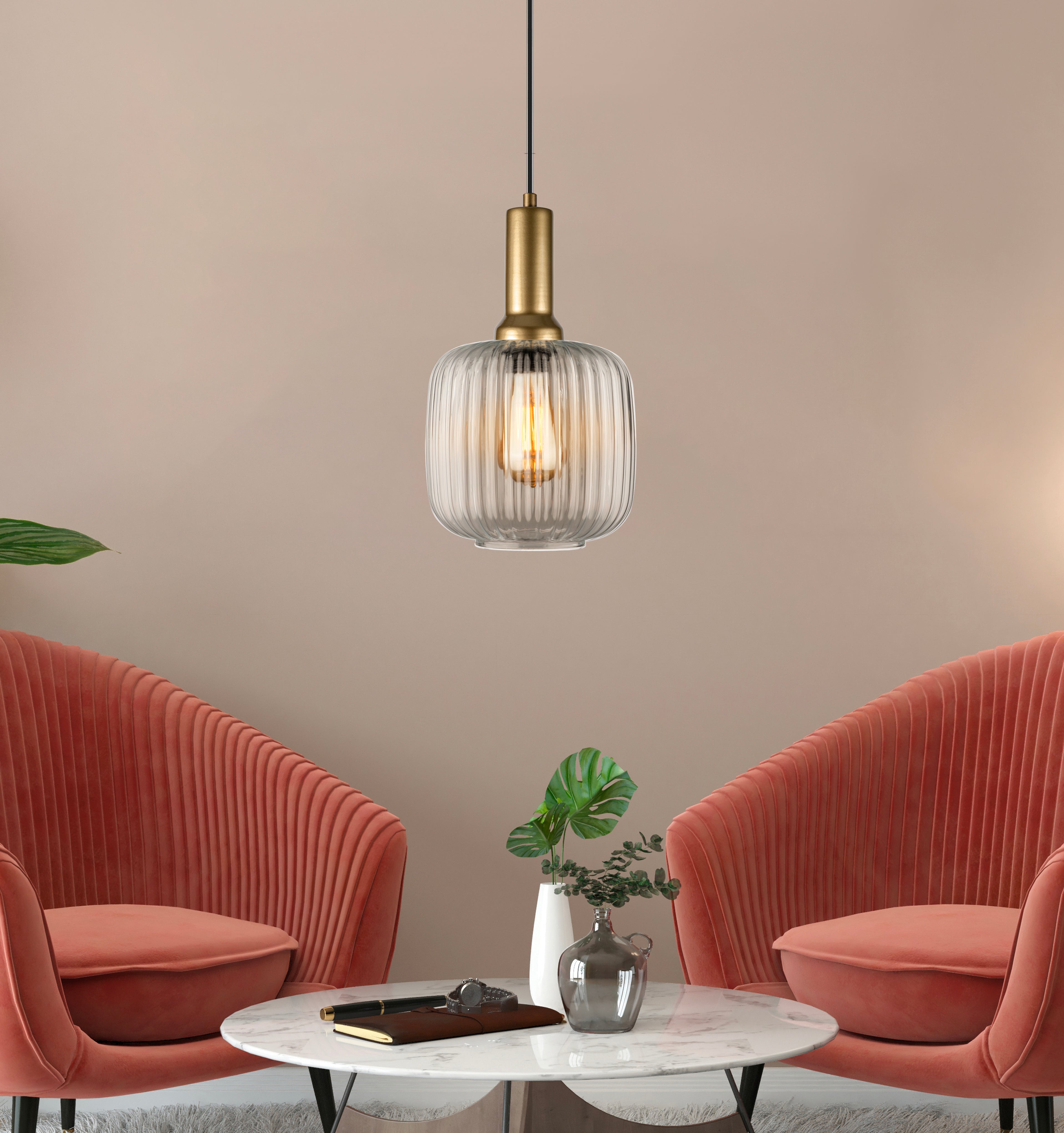 Amber Ribbed Glass Modern Pendant lighting, Custom Glass Pendant Lighting, Multi Lighting for Stairwell Long Chandelier, Minimalist Pendant