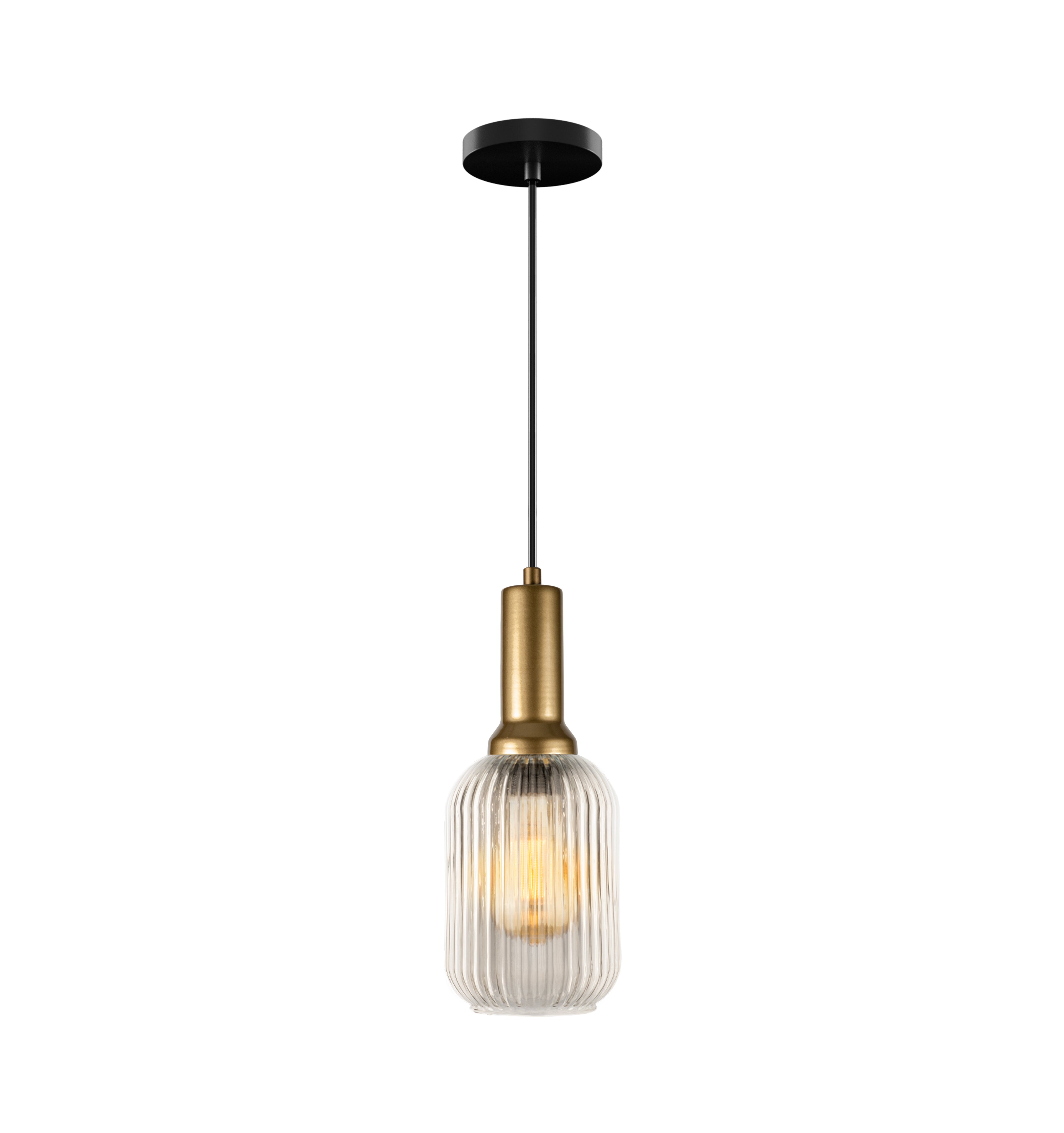 Clear Ribbed Modern Glass Pendant Lighting, Custom Glass Pendant Lighting, Multi Lighting for Stairwell Long Chandelier