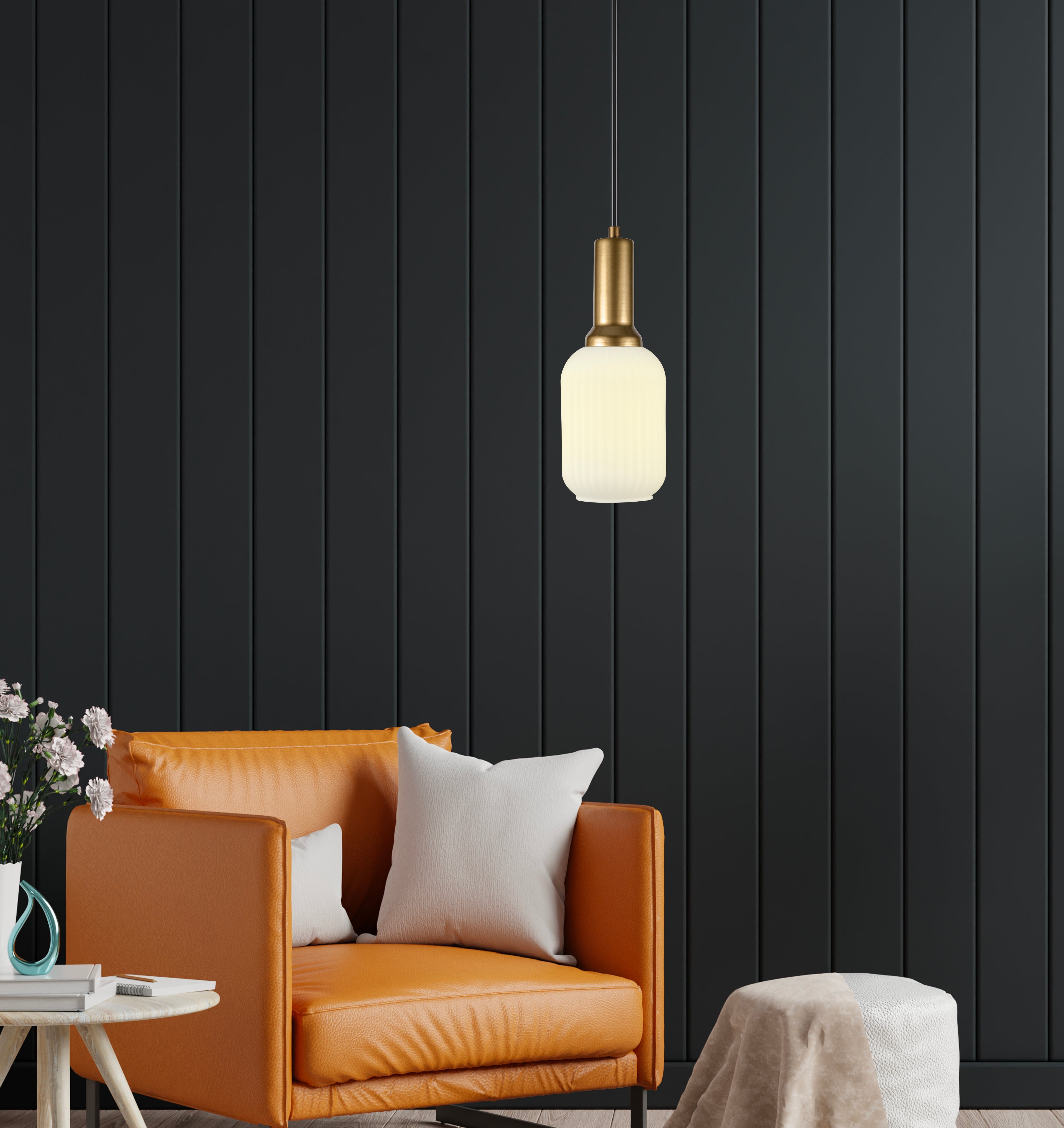 Clear Ribbed Modern Glass Pendant Lighting, Custom Glass Pendant Lighting, Multi Lighting for Stairwell Long Chandelier