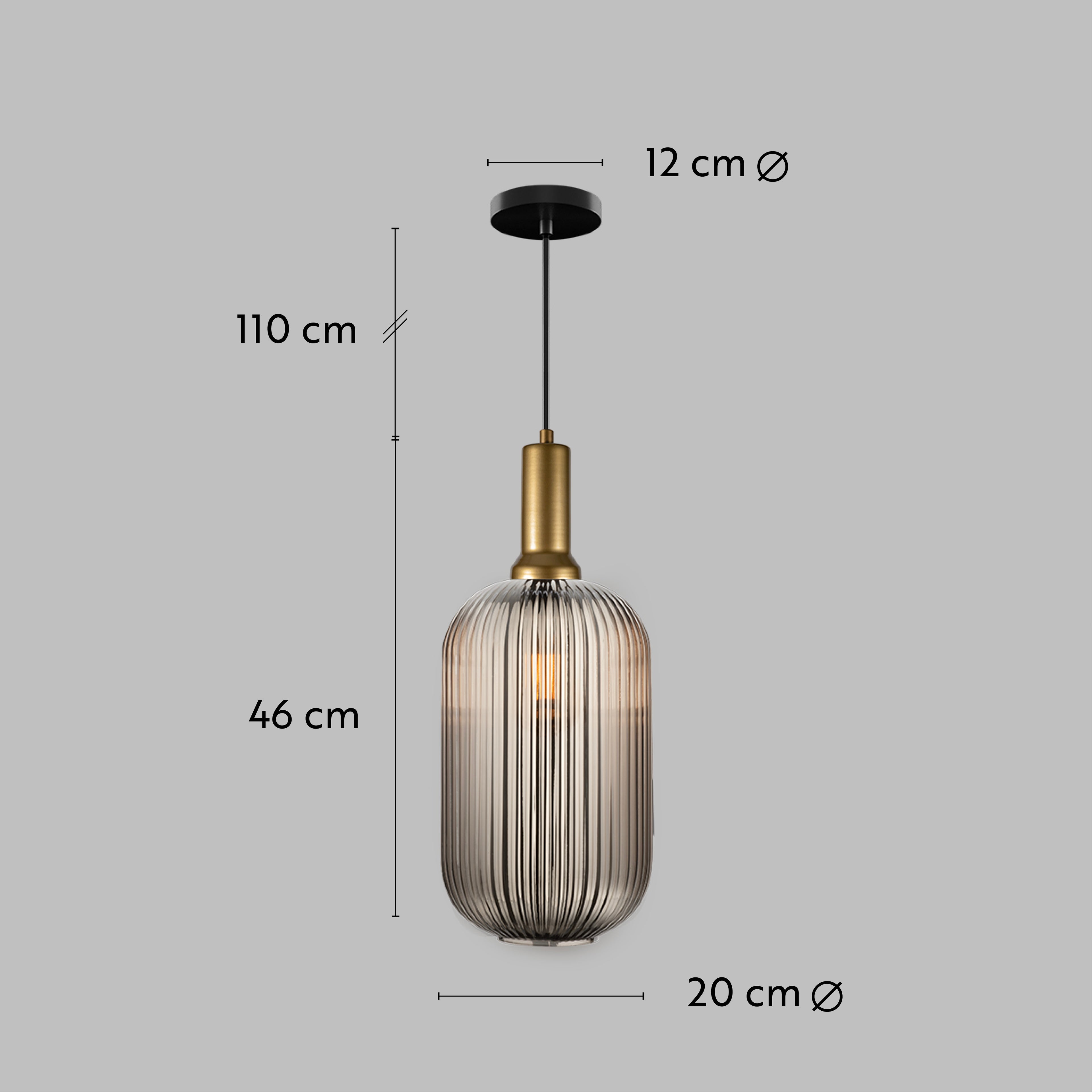 Amber Ribbed Glass Custom Made Modern Glass Pendant Light, Scandinavian Pendant Light for Kitchen Island, Large Hanging Glass Chandelier