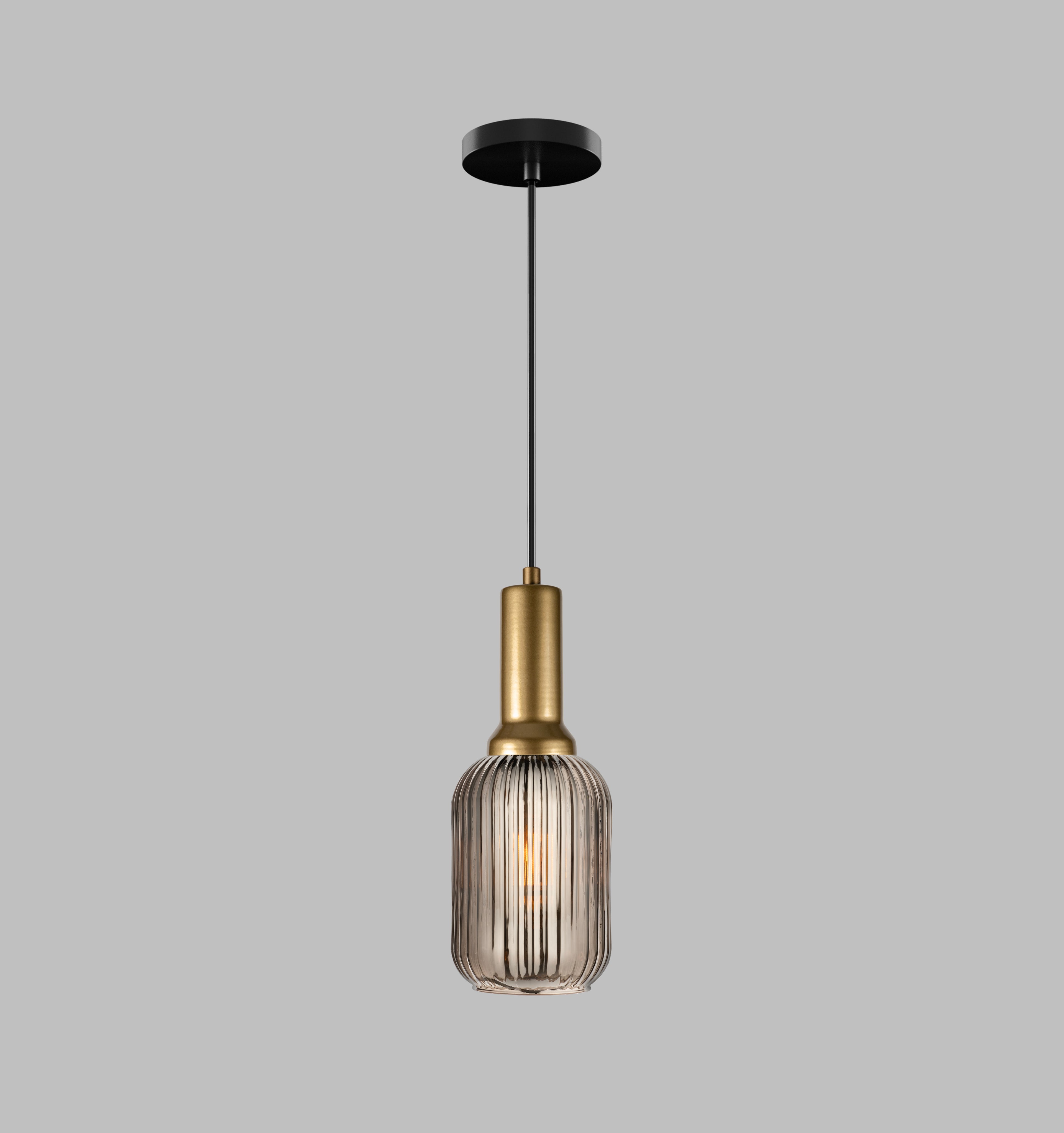 Clear Ribbed Modern Glass Pendant Lighting, Custom Glass Pendant Lighting, Multi Lighting for Stairwell Long Chandelier