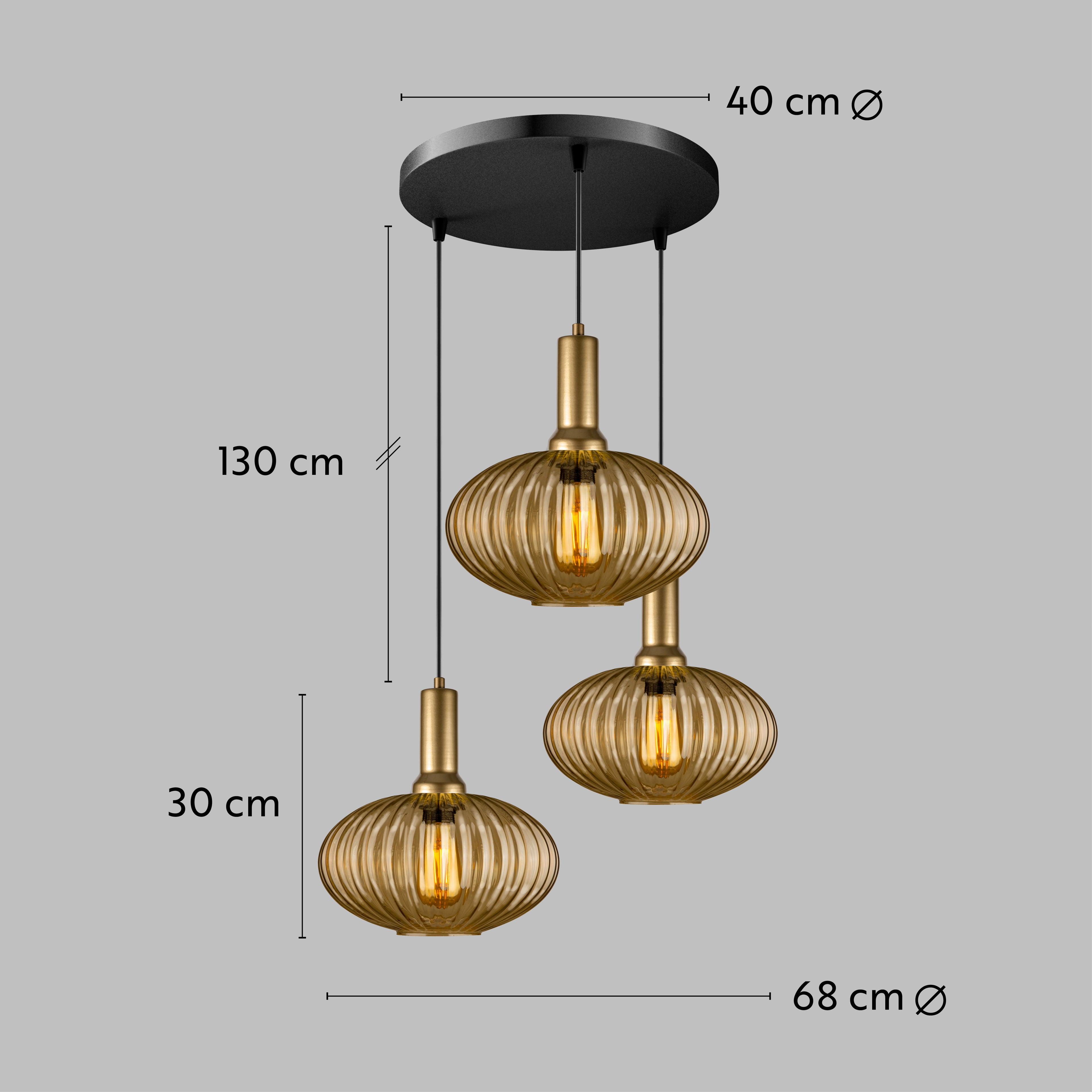 Amber Modern Glass Pendant Light, Custom Ribbed Glass Pendant Lighting, Multi Lighting for Stairwell Long Chandelier, Elegant Light Fixture
