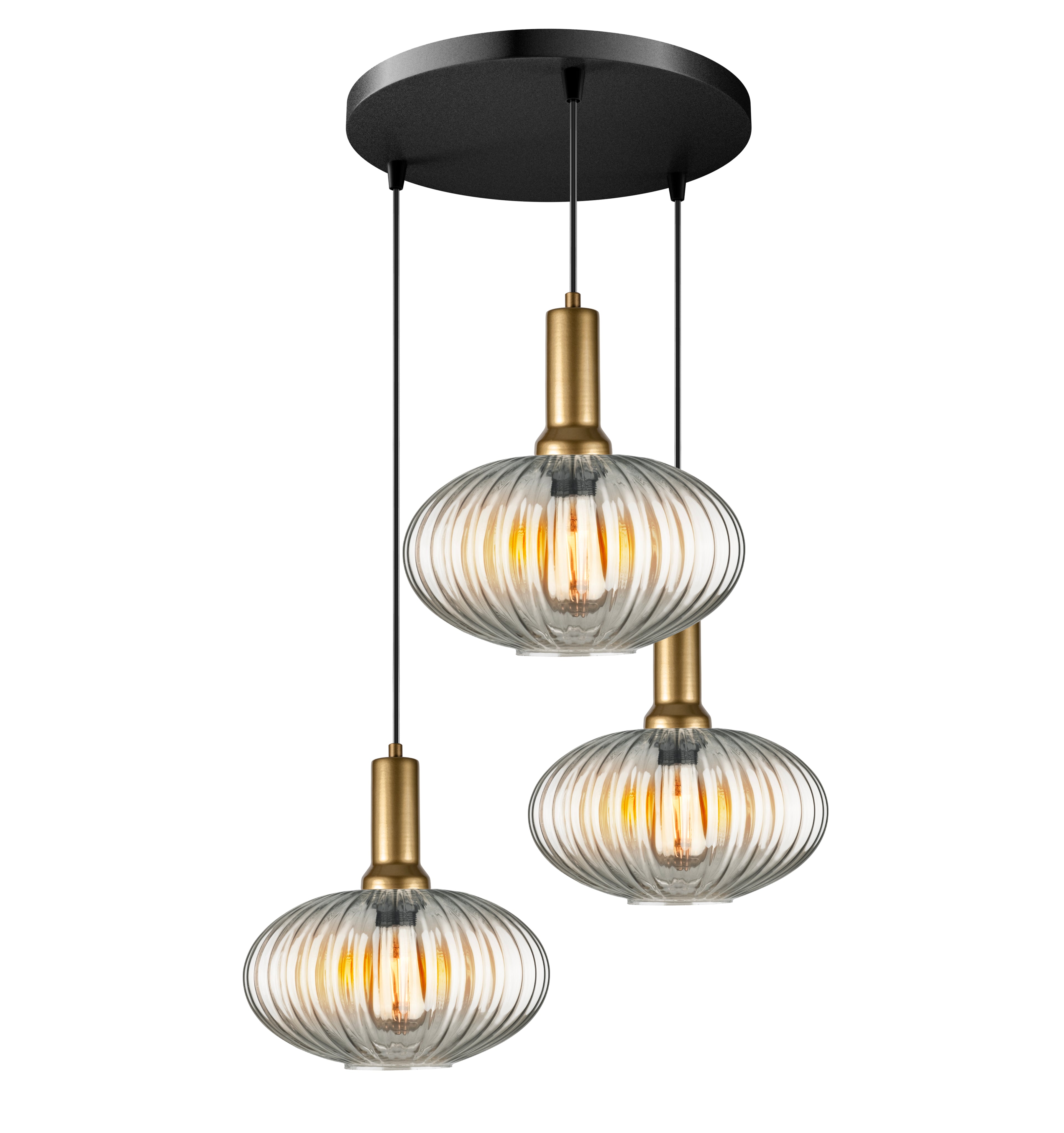 Amber Modern Glass Pendant Light, Custom Ribbed Glass Pendant Lighting, Multi Lighting for Stairwell Long Chandelier, Elegant Light Fixture
