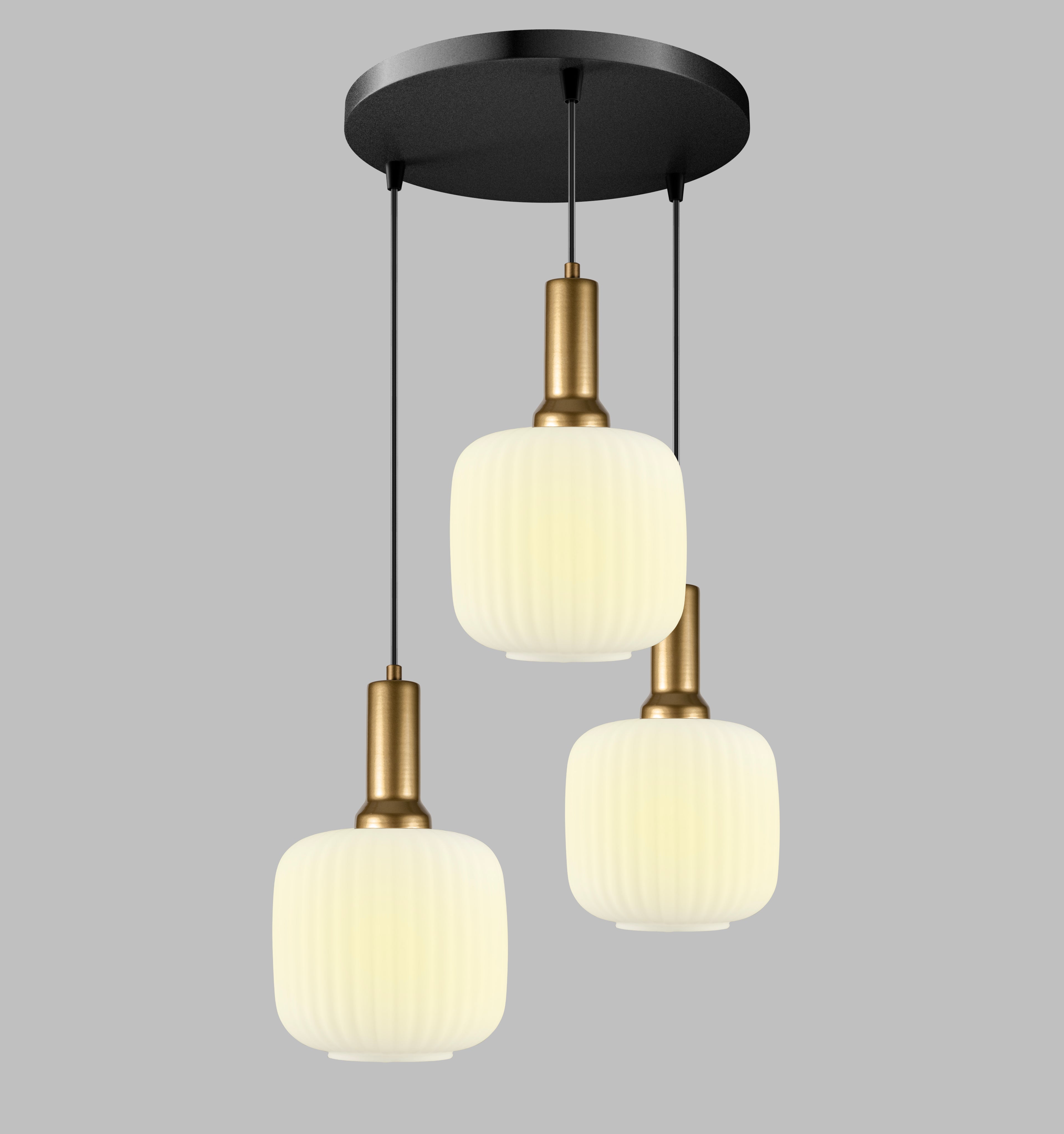 Amber Ribbed Glass Modern Pendant lighting, Custom Ribbed Glass Pendant Lighting, Multi Lighting for Stairwell Long Chandelier