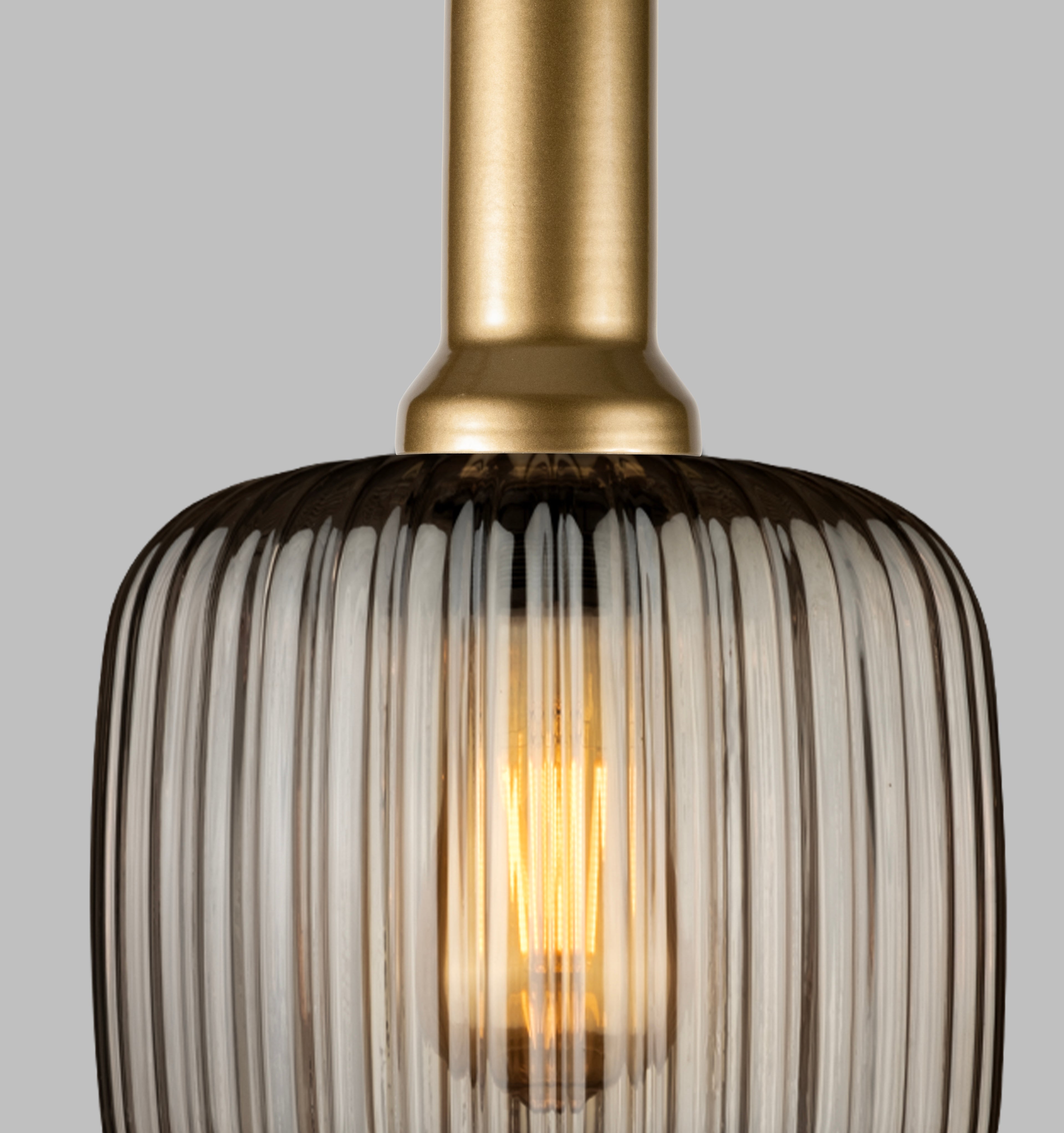 Amber Ribbed Glass Modern Pendant lighting, Custom Ribbed Glass Pendant Lighting, Multi Lighting for Stairwell Long Chandelier