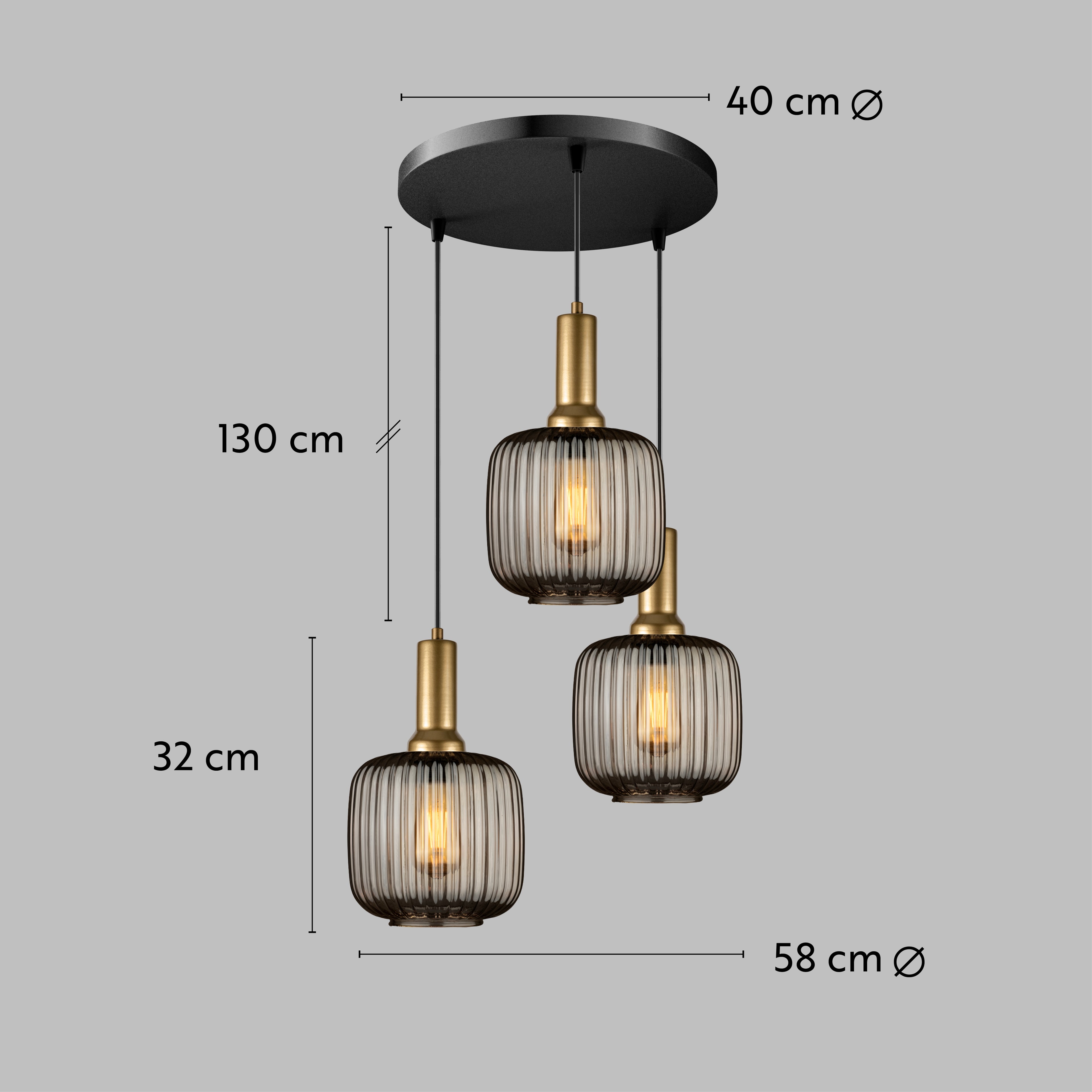 Amber Ribbed Glass Modern Pendant lighting, Custom Ribbed Glass Pendant Lighting, Multi Lighting for Stairwell Long Chandelier
