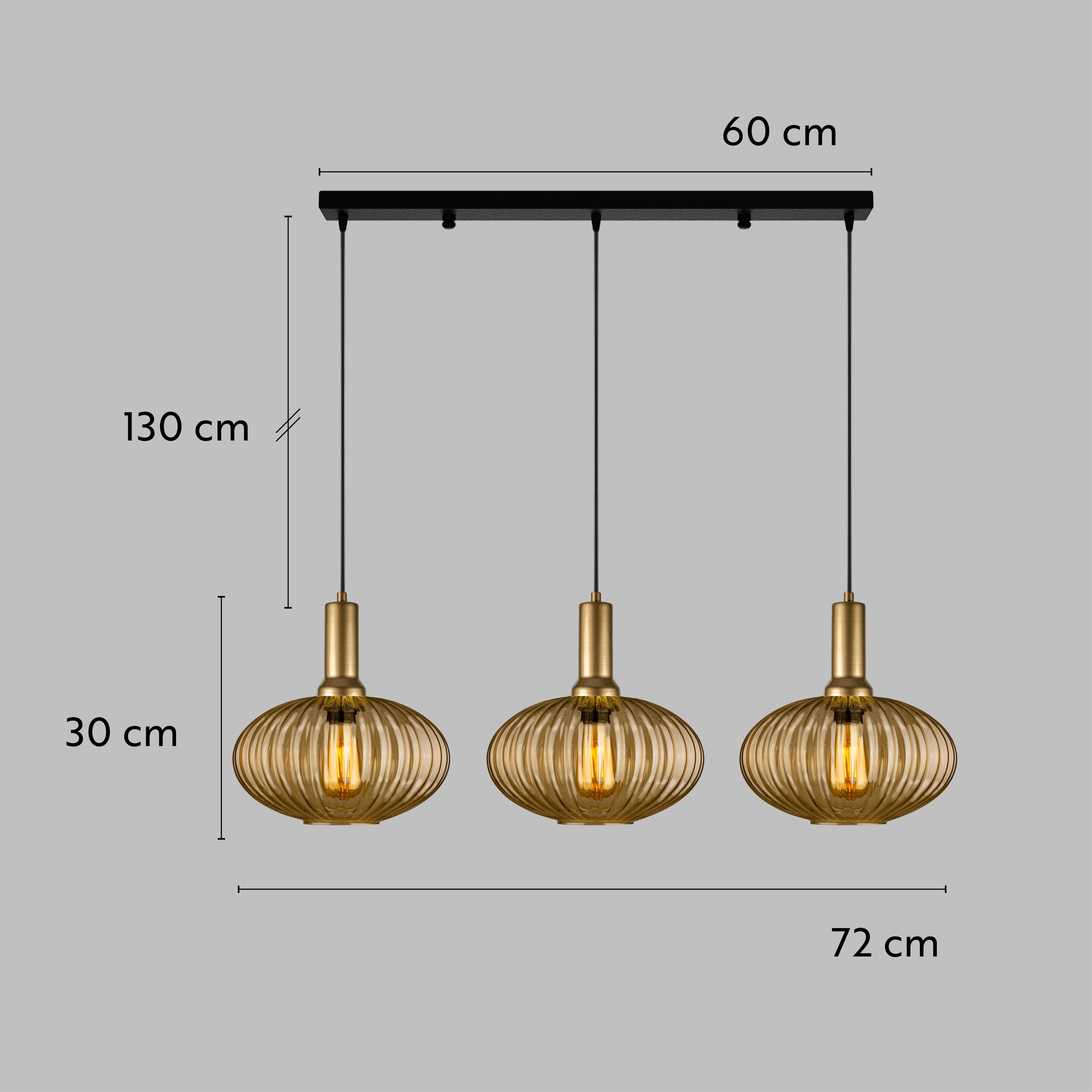 Amber Modern Glass Pendant Light, Custom Ribbed Glass Pendant Lighting, Multi Lighting for Stairwell Long Chandelier, Elegant Light Fixture