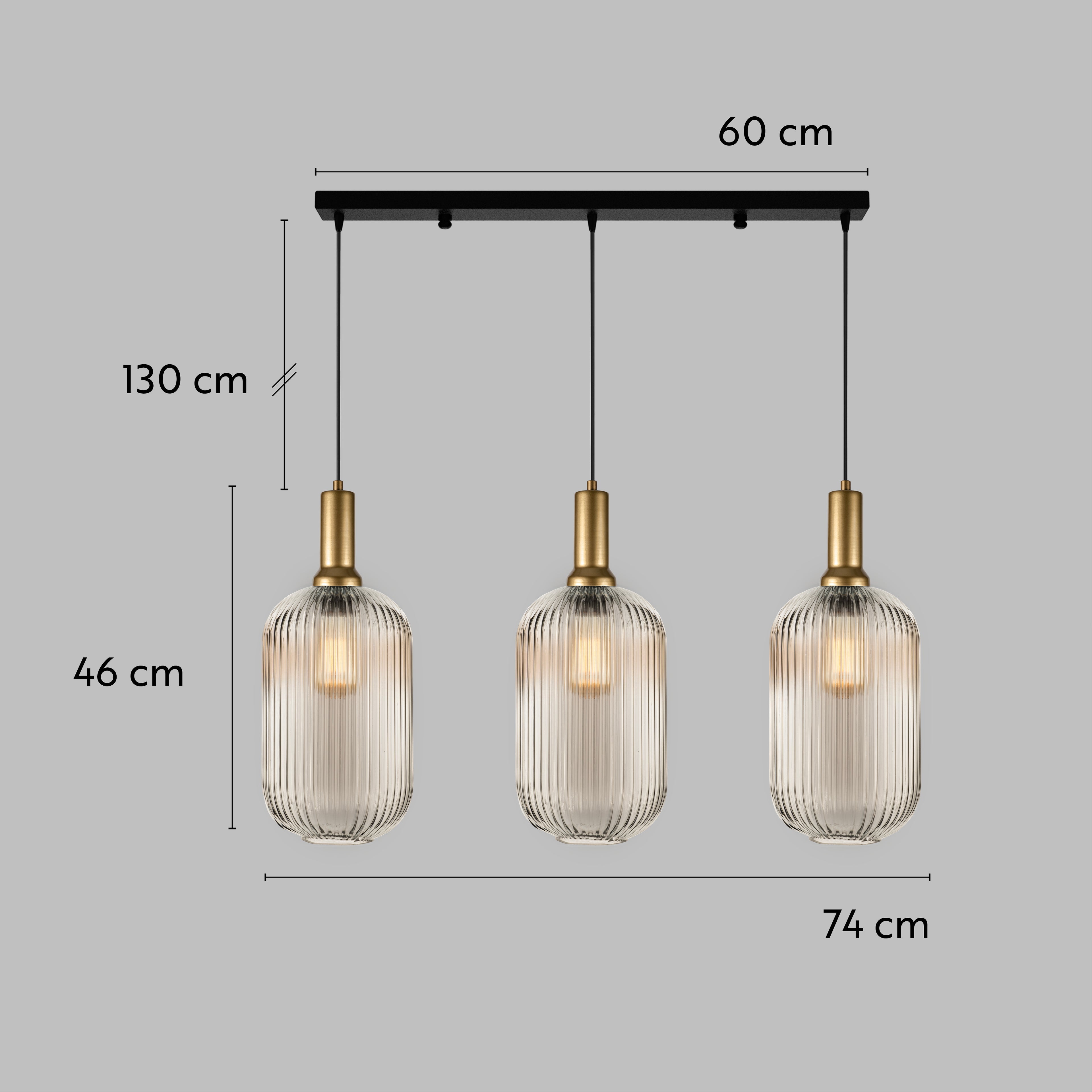 Custom Linear Pendant Lighting with Smoke Glass, Adjustable Cable Lengths and Canopy Sizes for Interior Design Projects