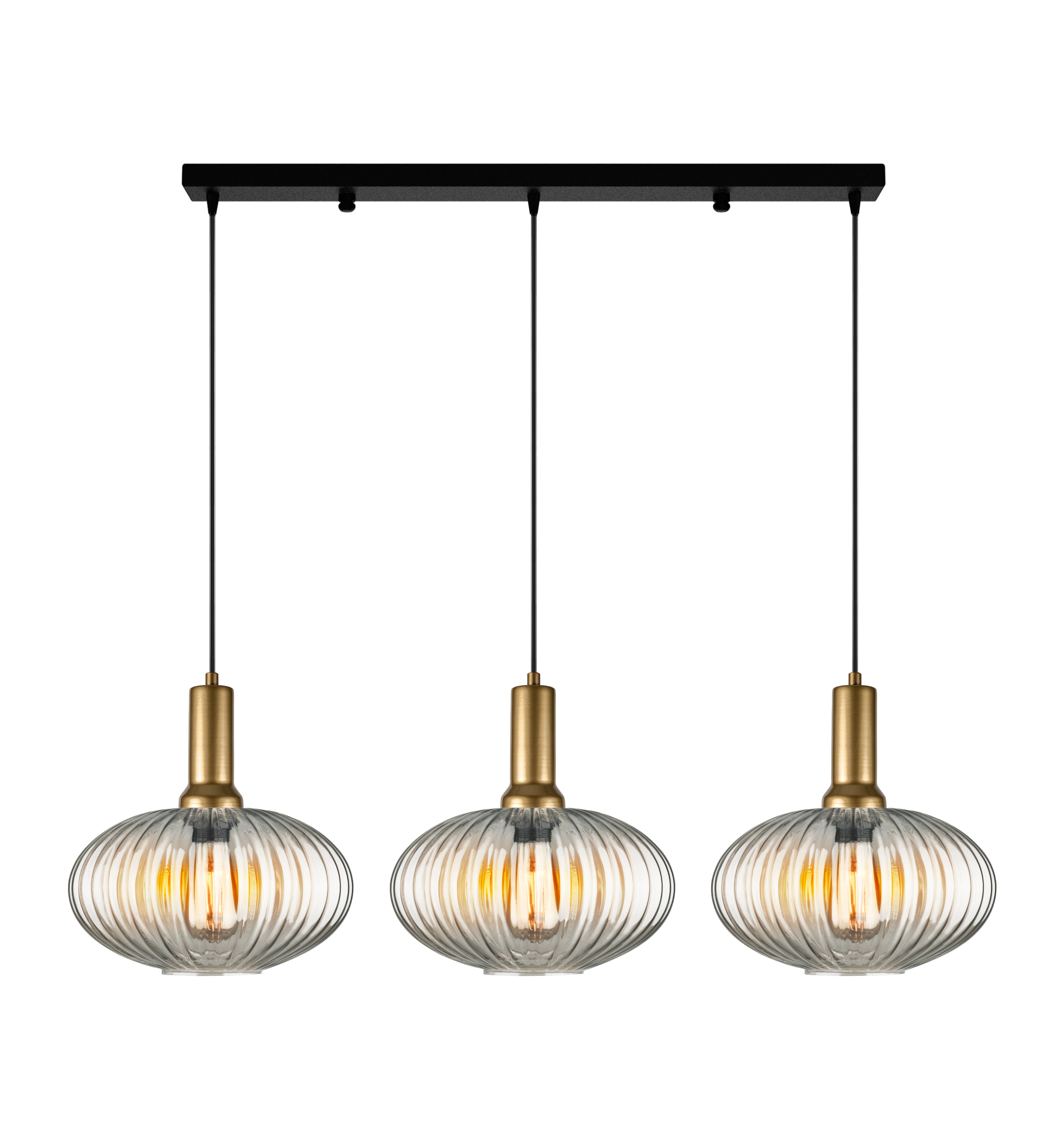 Amber Modern Glass Pendant Light, Custom Ribbed Glass Pendant Lighting, Multi Lighting for Stairwell Long Chandelier, Elegant Light Fixture