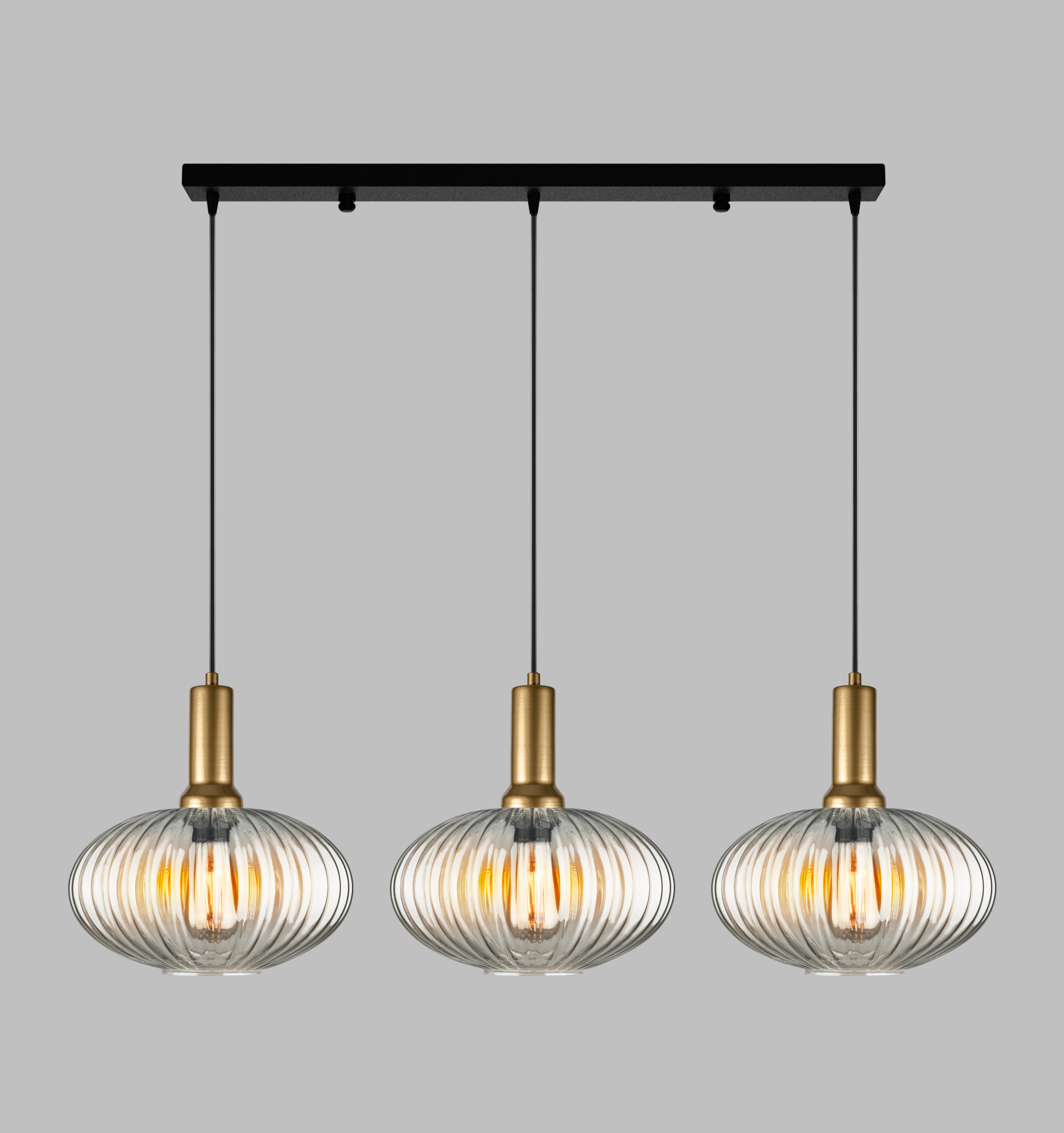 Amber Modern Glass Pendant Light, Custom Ribbed Glass Pendant Lighting, Multi Lighting for Stairwell Long Chandelier, Elegant Light Fixture