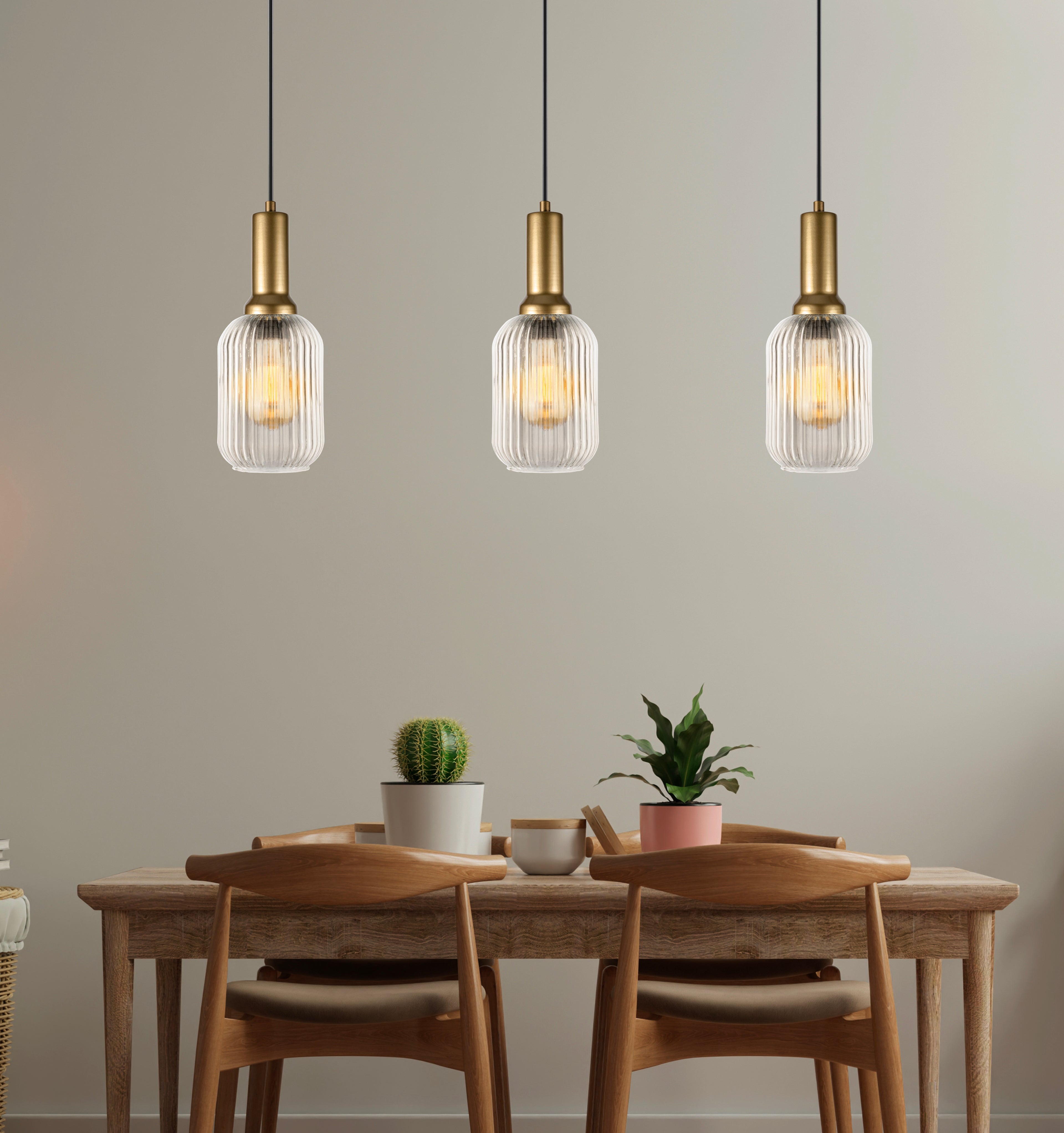 Amber Ribbed Modern Glass Pendant Lighting, Custom Ribbed Glass Pendant Lighting, Elegant Multi Lighting for Stairwell Long Chandelier