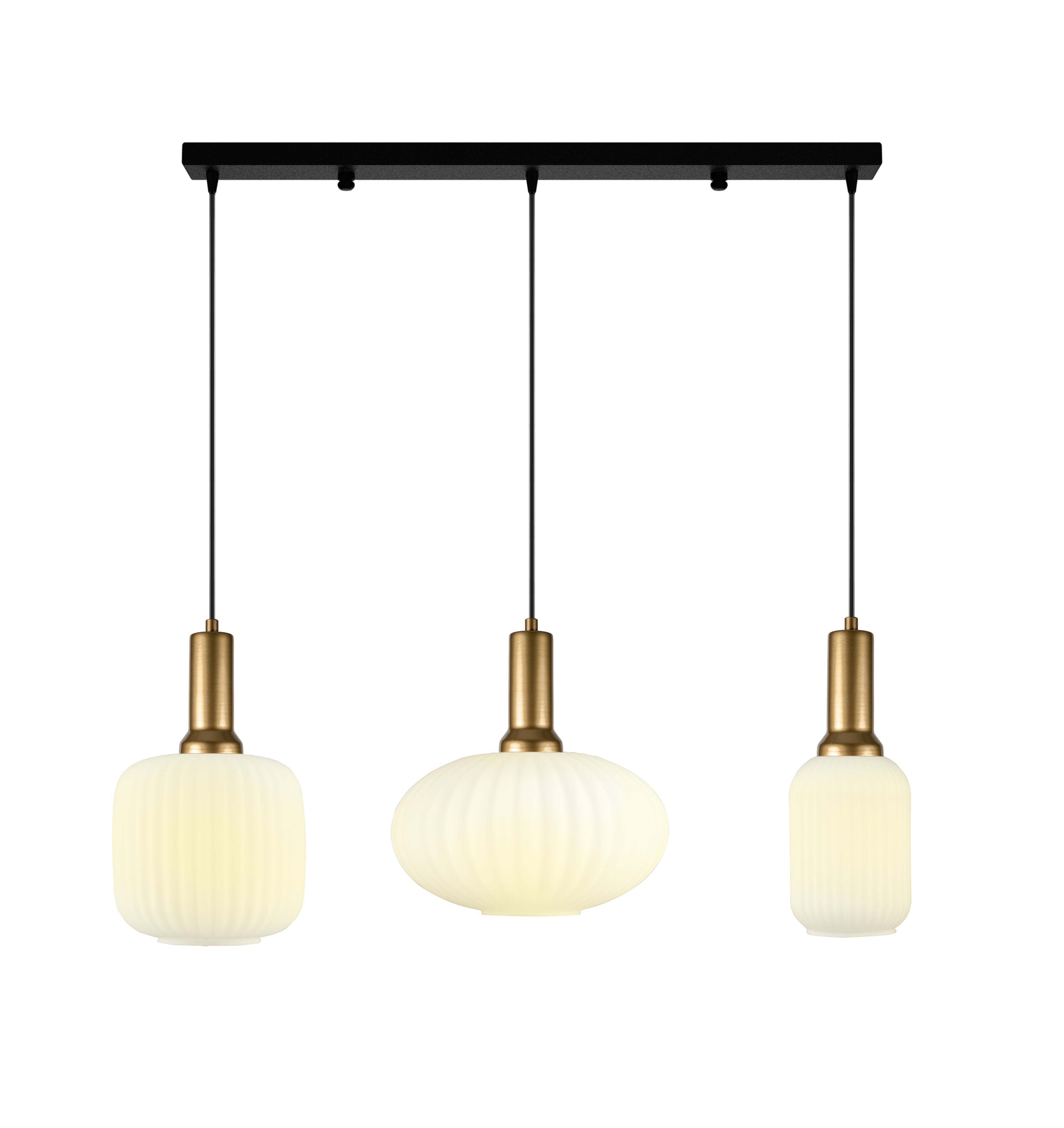 Linear Canopy Chandelier Mid Century Modern Smoky Gray Ribbed Glass 3 Different Shape, Amber-Clear-Milk Options, Symmetrical Vertical Groves, Custom Details Fixture (Kopya)