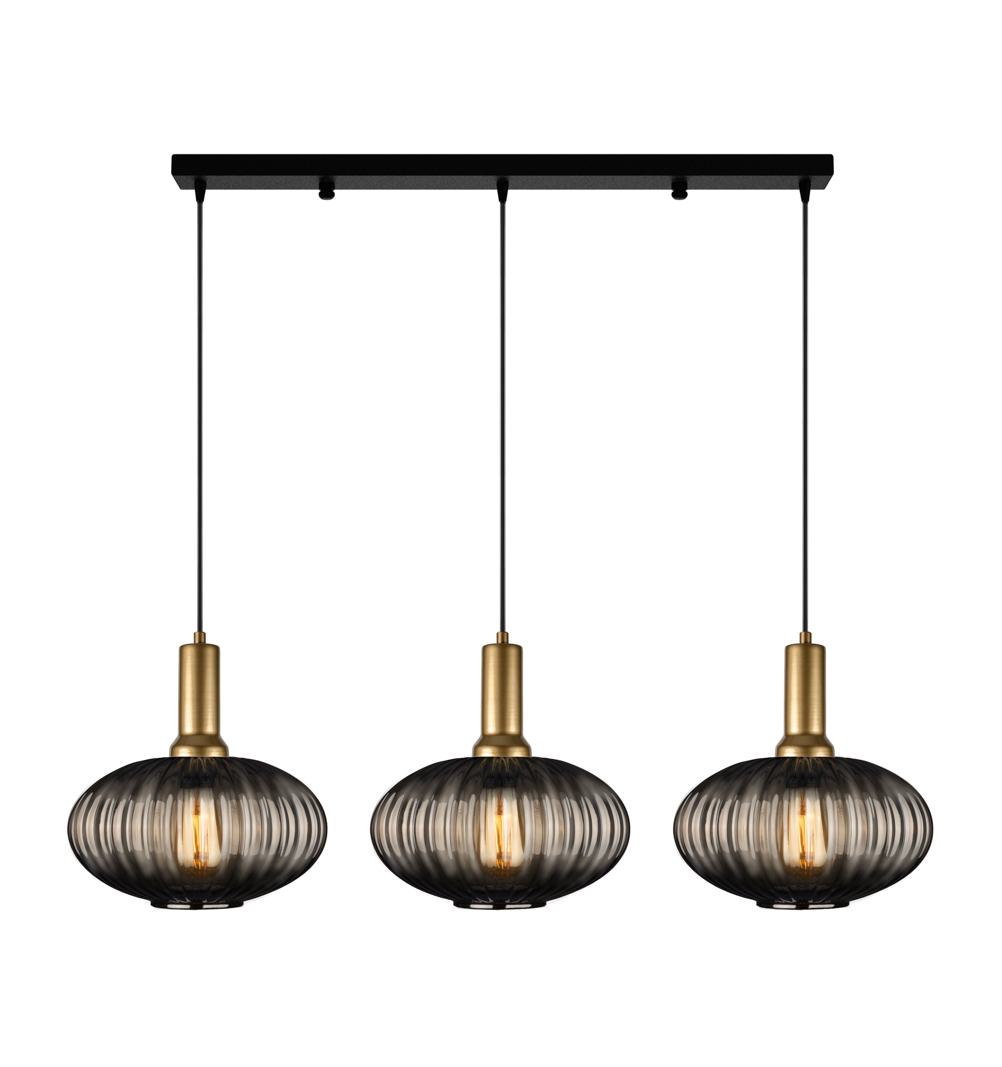 Amber Modern Glass Pendant Light, Custom Ribbed Glass Pendant Lighting, Multi Lighting for Stairwell Long Chandelier, Elegant Light Fixture