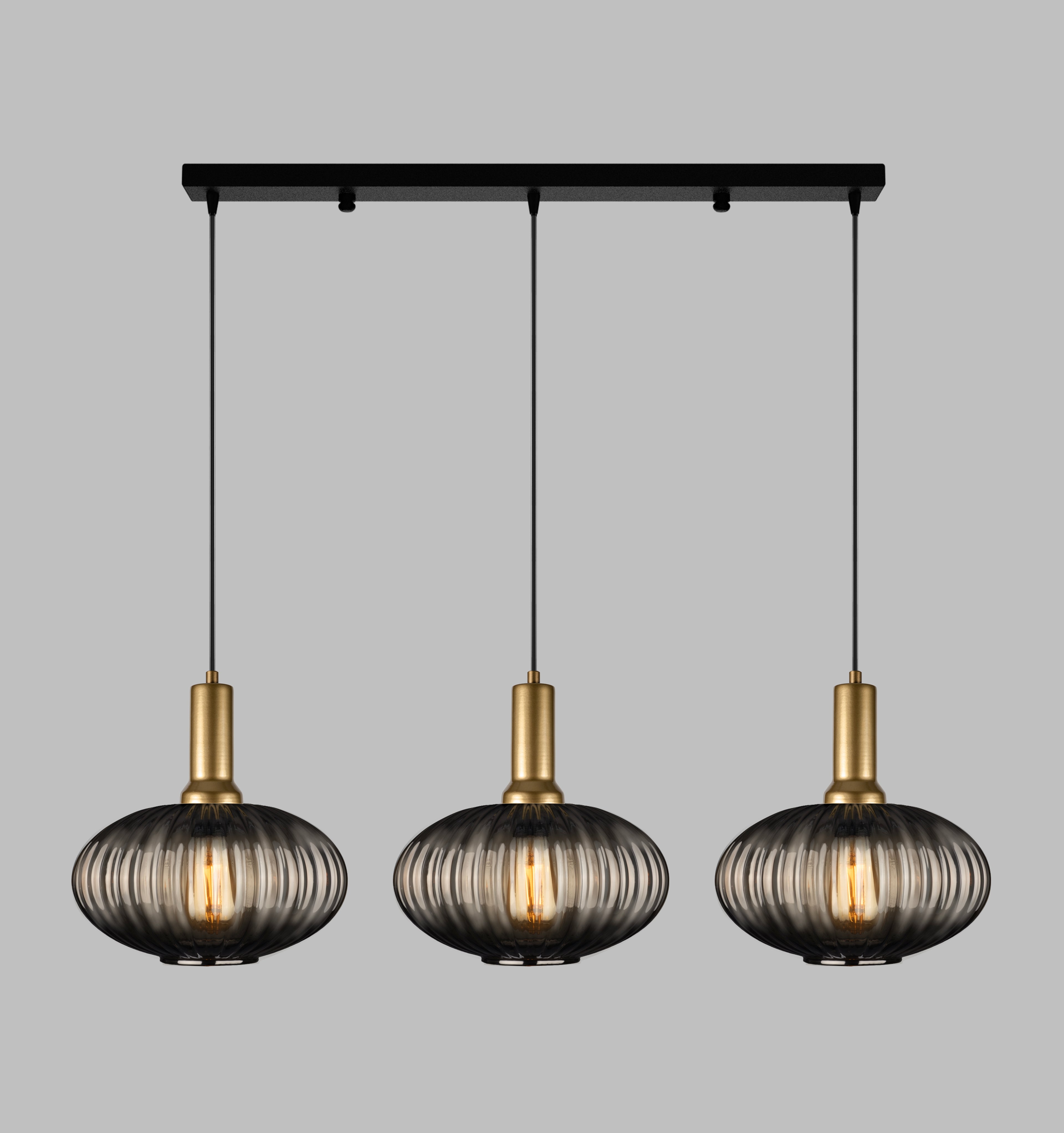 Amber Modern Glass Pendant Light, Custom Ribbed Glass Pendant Lighting, Multi Lighting for Stairwell Long Chandelier, Elegant Light Fixture