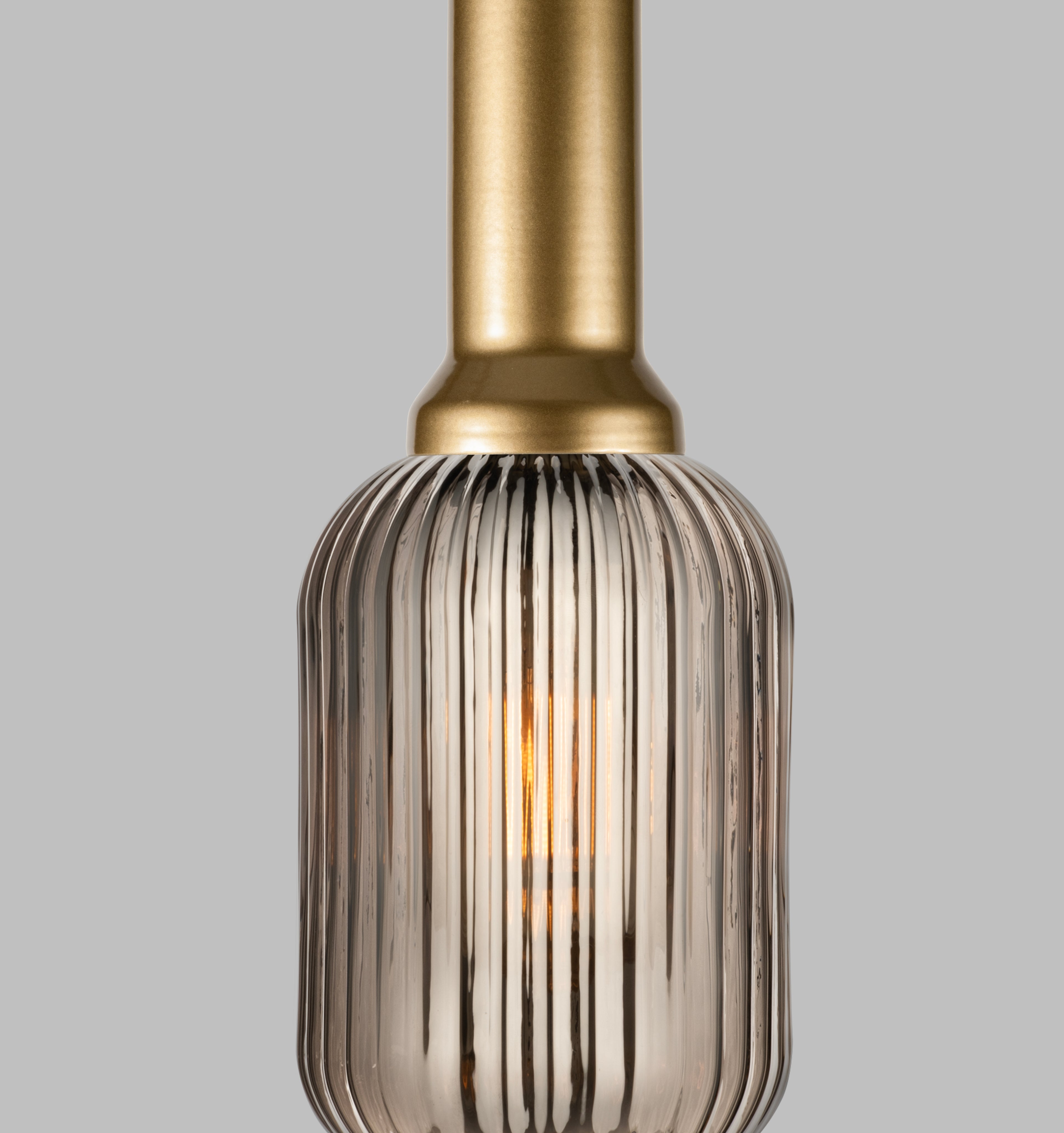 Linear Canopy Chandelier Mid Century Modern Smoky Gray Ribbed Glass 3 Different Shape, Amber-Clear-Milk Options, Symmetrical Vertical Groves, Custom Details Fixture (Kopya)