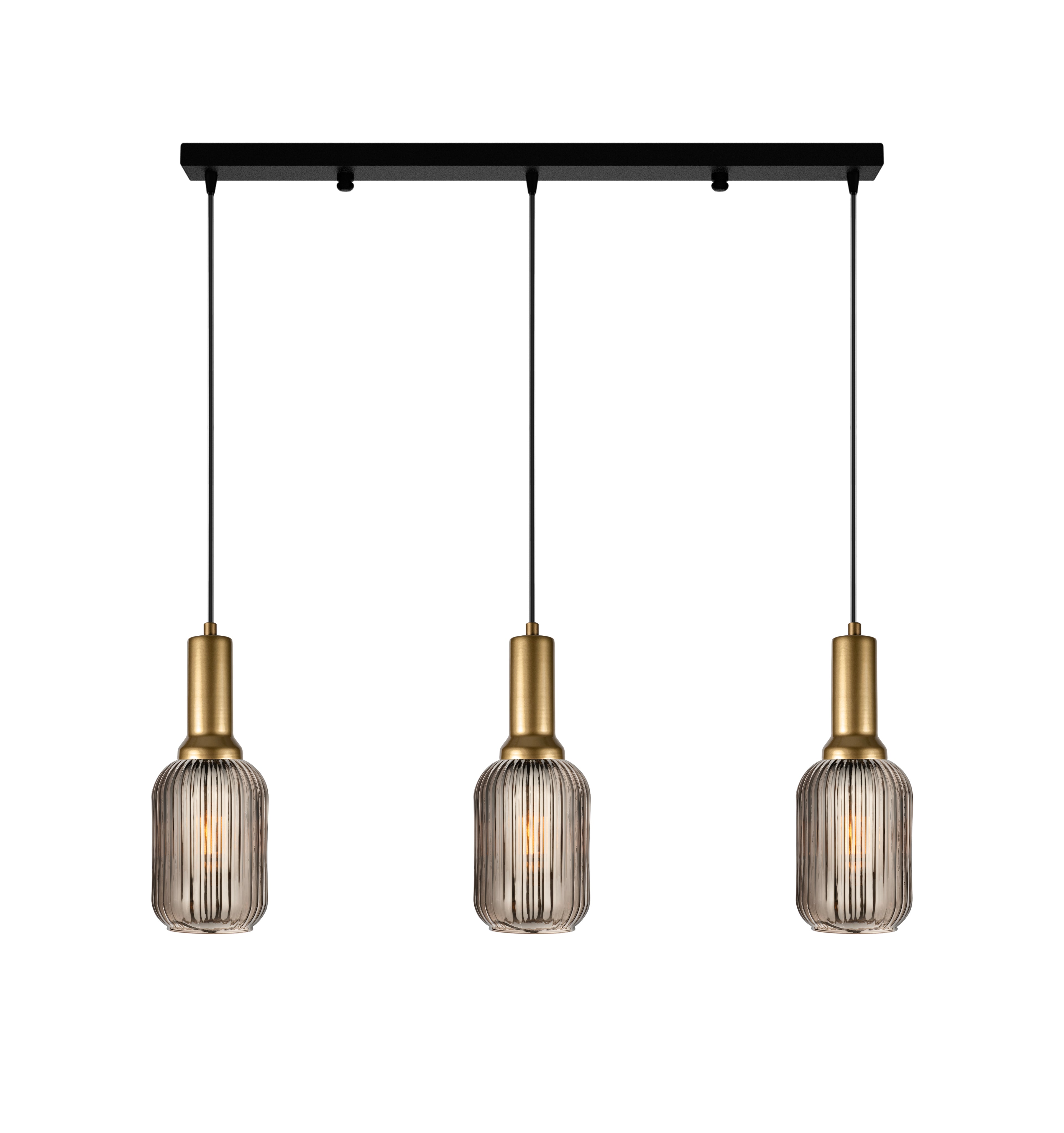 Amber Ribbed Modern Glass Pendant Lighting, Custom Ribbed Glass Pendant Lighting, Elegant Multi Lighting for Stairwell Long Chandelier