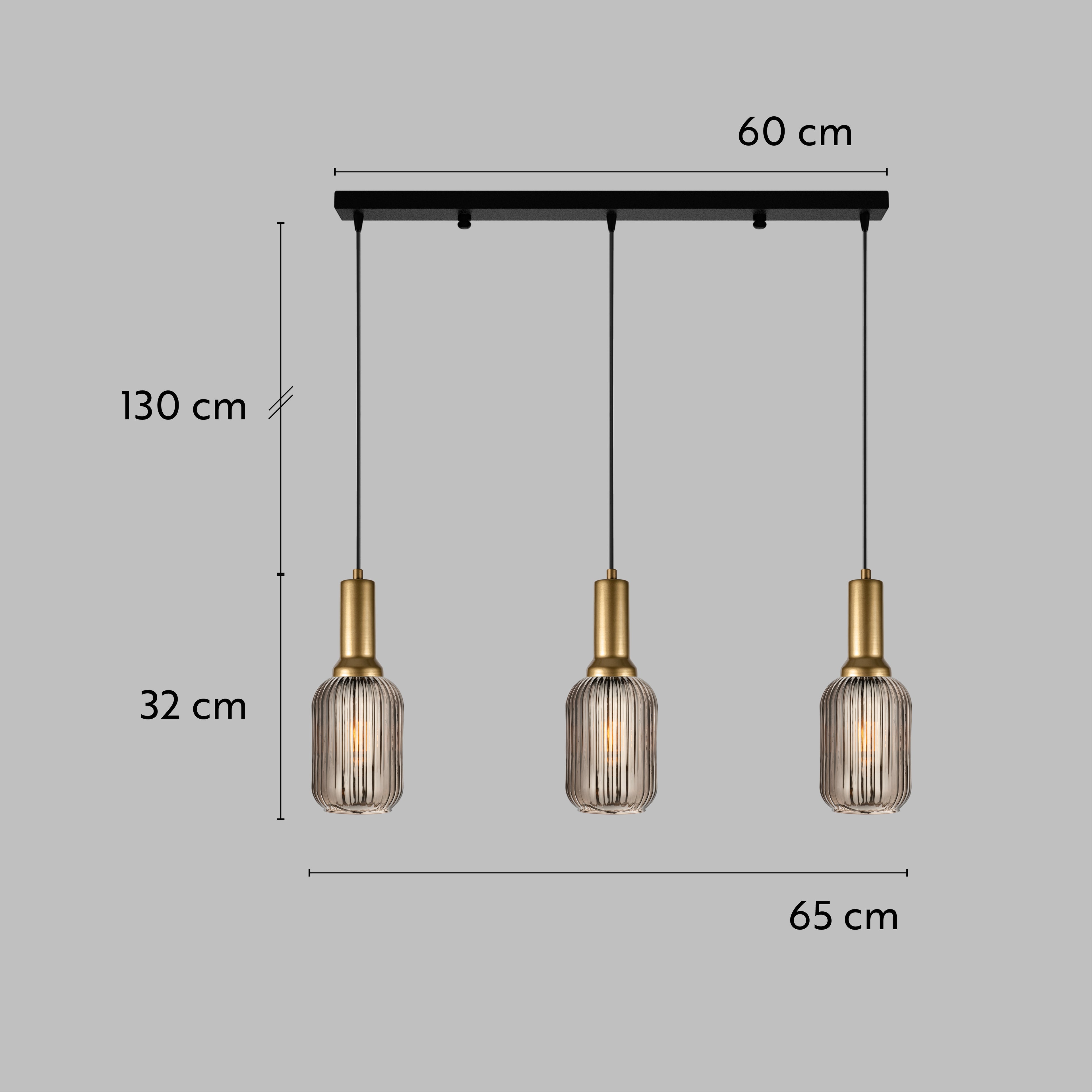 Amber Ribbed Modern Glass Pendant Lighting, Custom Ribbed Glass Pendant Lighting, Elegant Multi Lighting for Stairwell Long Chandelier