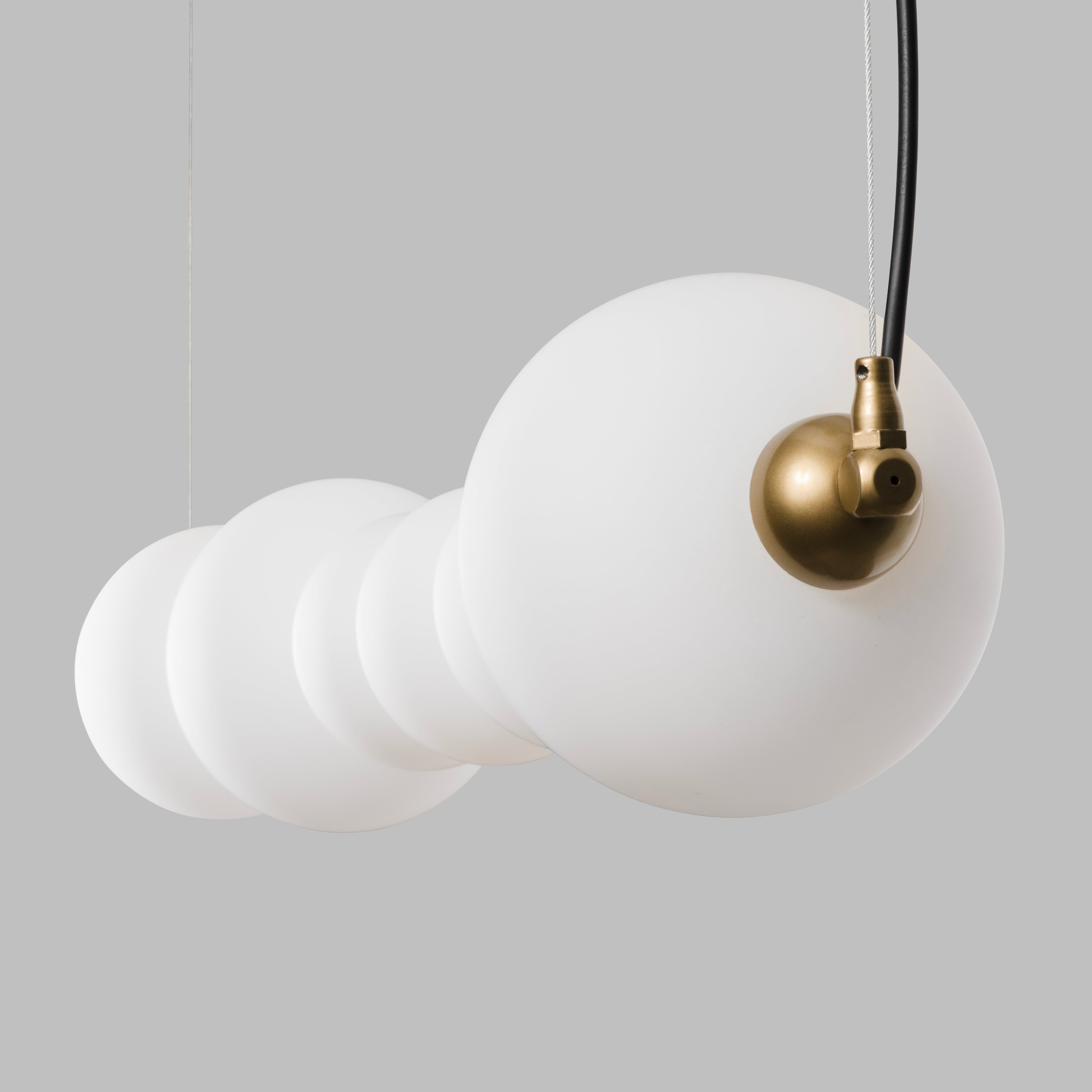 Custom Modern Linear Canopy LED Chandelier for Dining Table or Kitchen Island, Minimalist Opal Globe Pendant Light, Contemporary Linear Globe Light