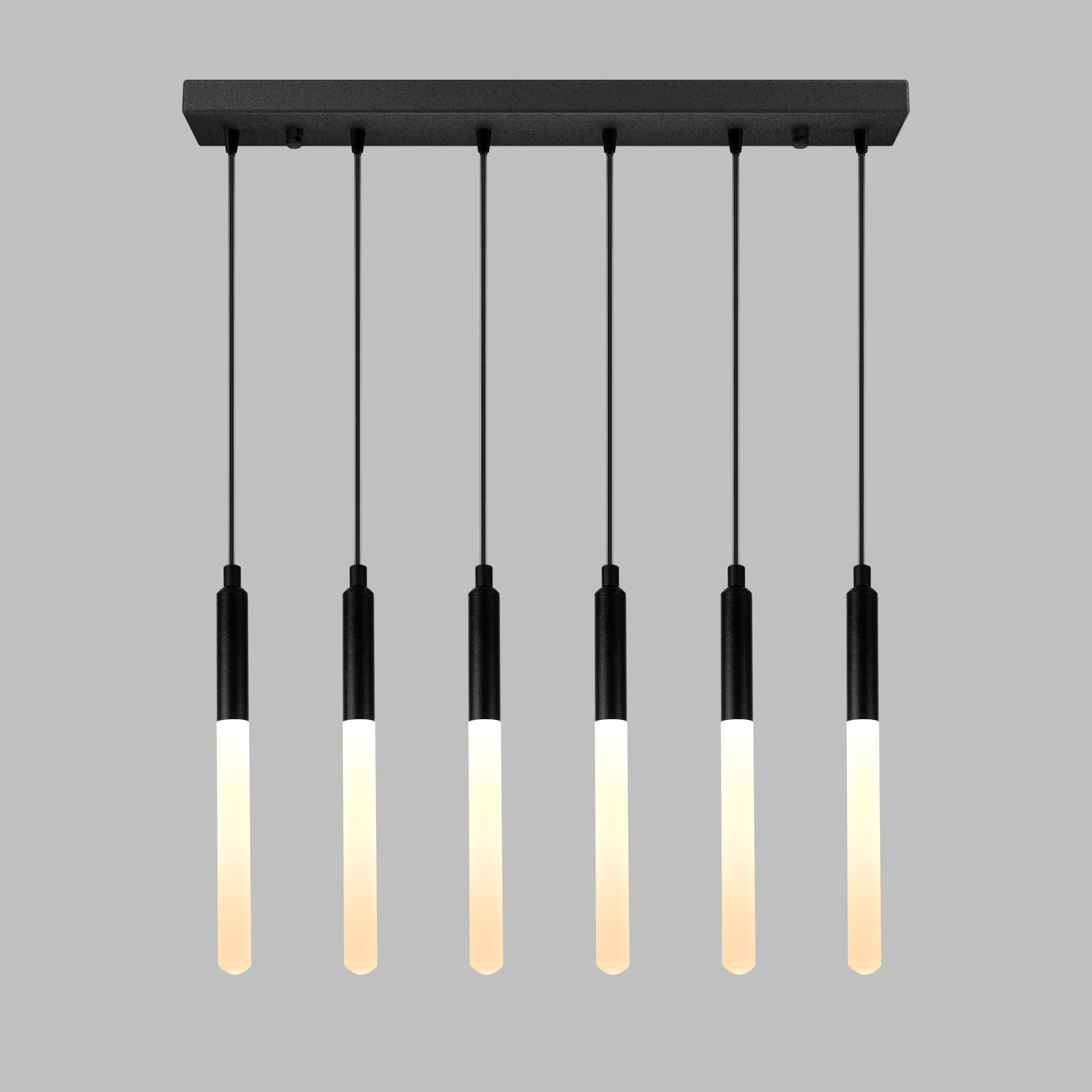 Linear LED Balck Tube Modern Multi Pendant Light for Kitchen Island, Dining Table Chandelier, Slim Tube Pendant Light, Custom made Pendant Light