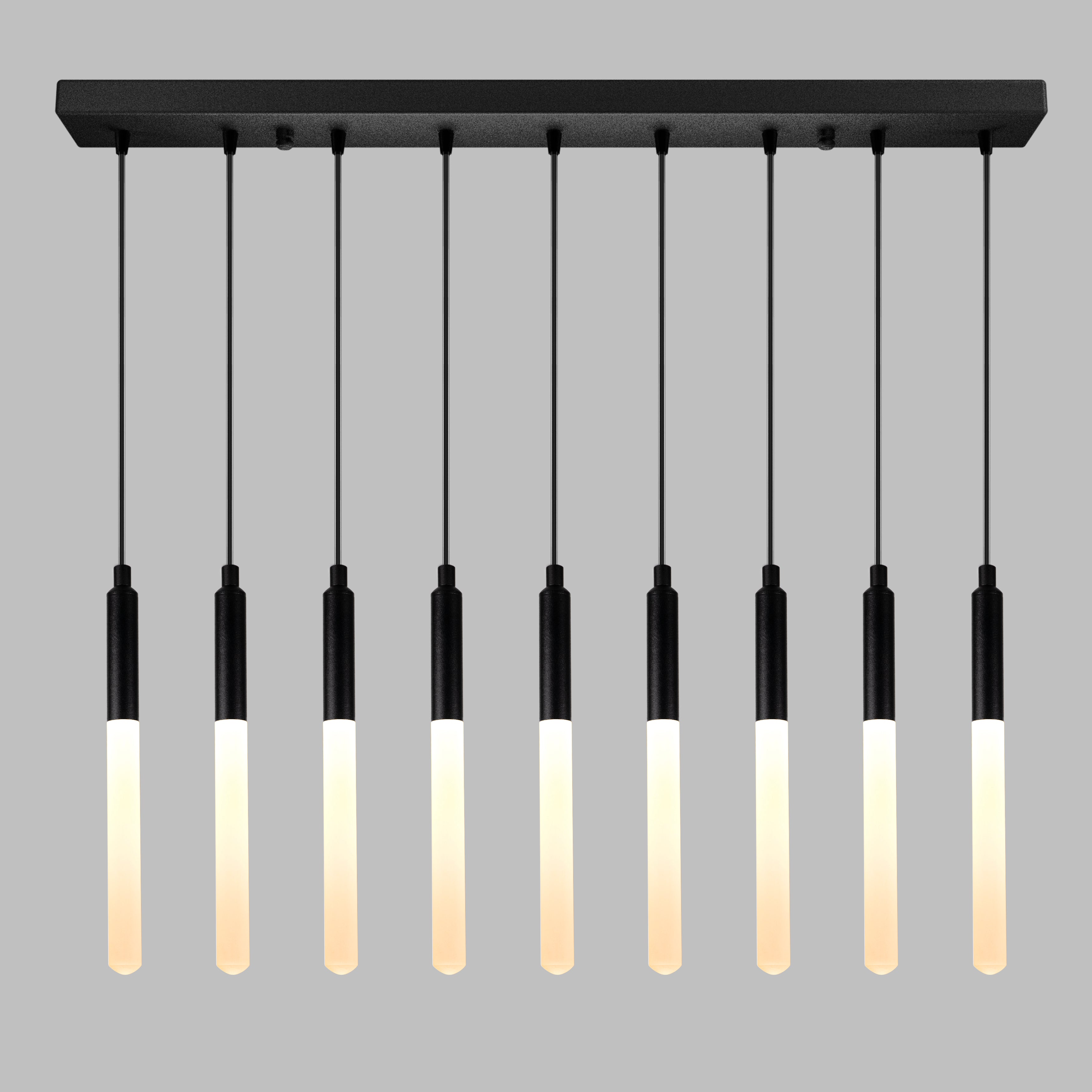 Linear LED Balck Tube Modern Multi Pendant Light for Kitchen Island, Dining Table Chandelier, Slim Tube Pendant Light, Custom made Pendant Light