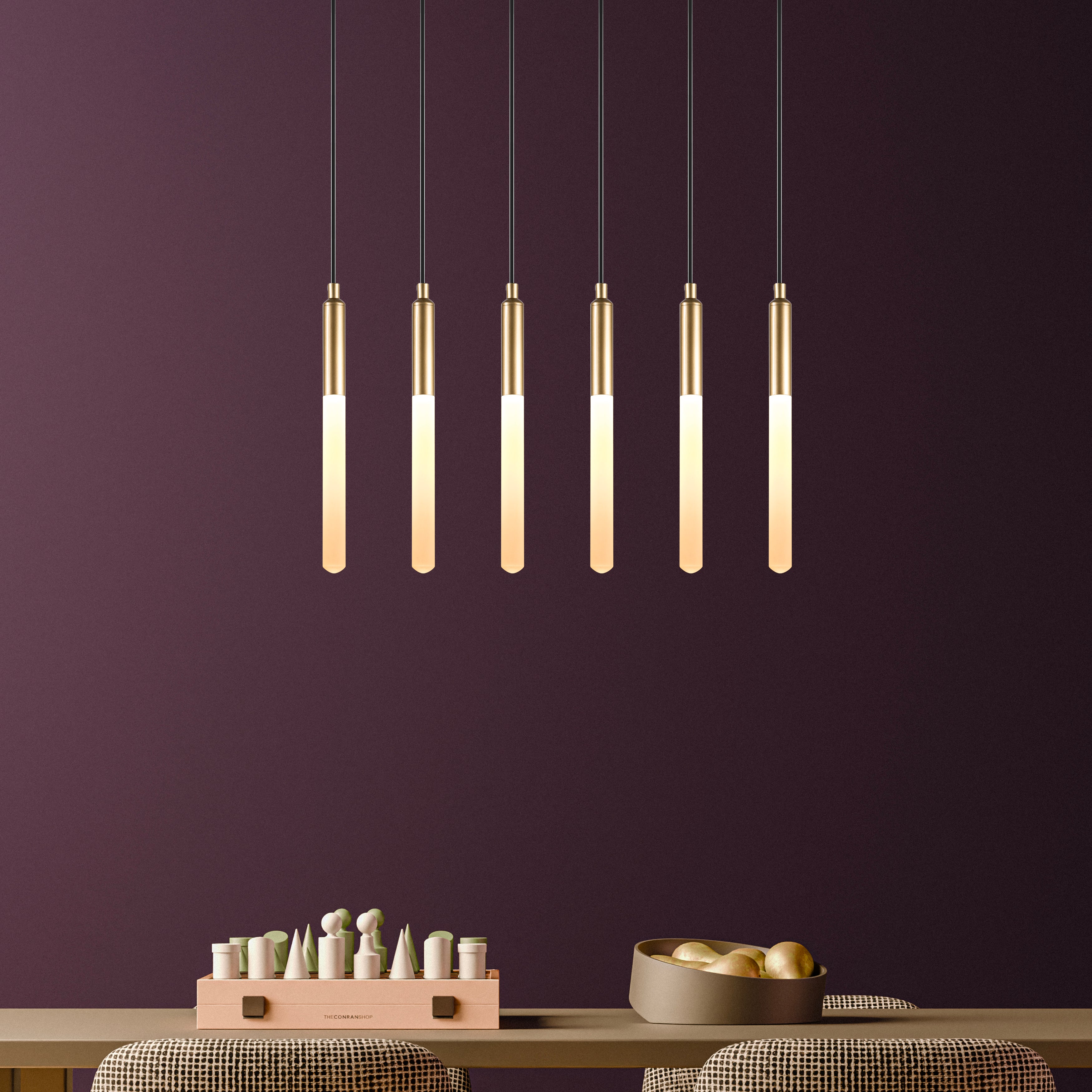 Linear LED Balck Tube Modern Multi Pendant Light for Kitchen Island, Dining Table Chandelier, Slim Tube Pendant Light, Custom made Pendant Light