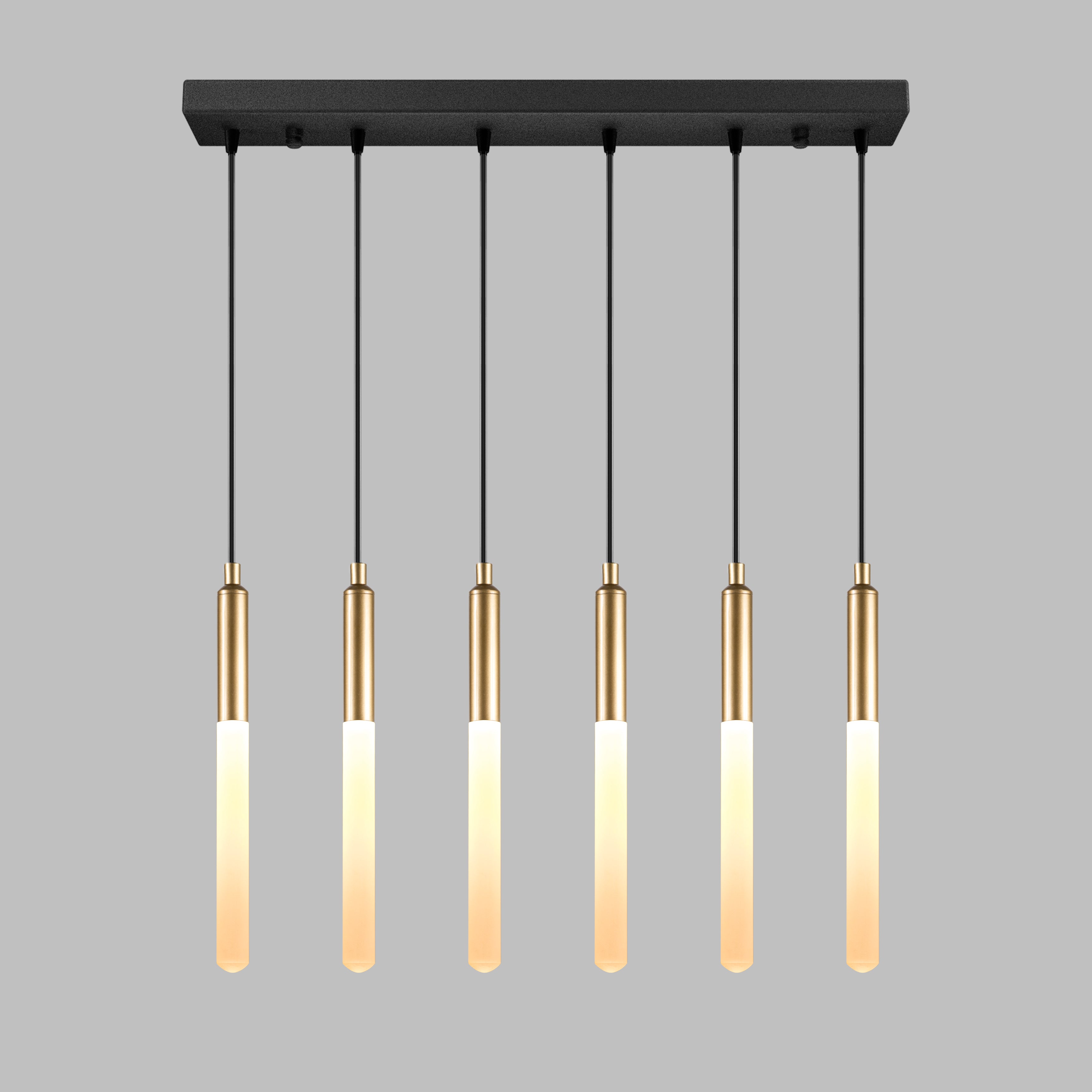 Linear LED Balck Tube Modern Multi Pendant Light for Kitchen Island, Dining Table Chandelier, Slim Tube Pendant Light, Custom made Pendant Light