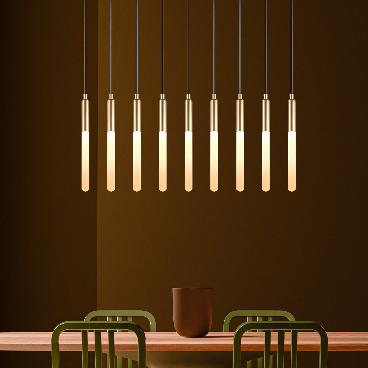 Linear Canopy LED Tube Modern Multi Pendant Light for Staircase, Stairwell Chandelier, Slim Tube Pendant Light, 3 Story Pendant Light, Light Fixture