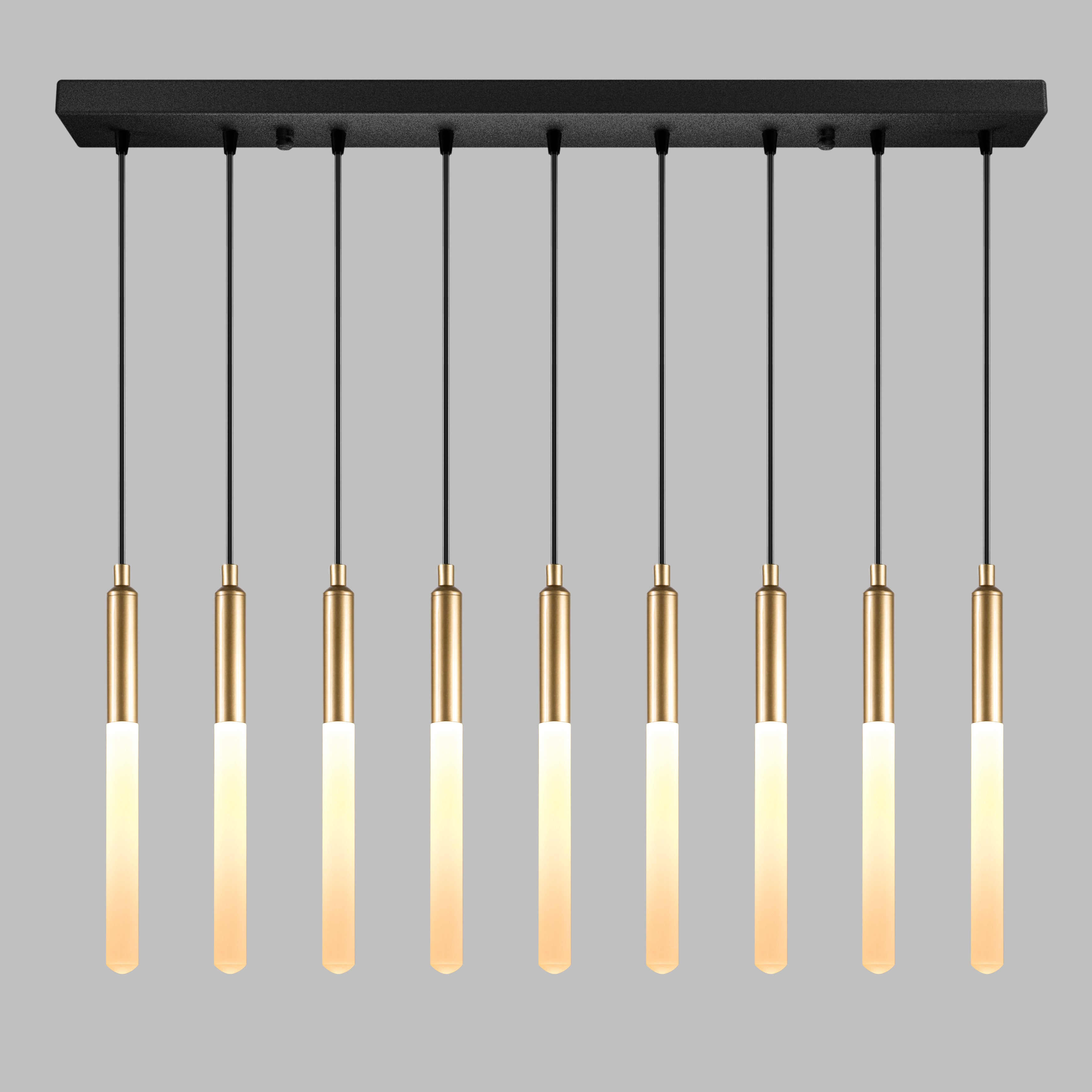 Linear LED Balck Tube Modern Multi Pendant Light for Kitchen Island, Dining Table Chandelier, Slim Tube Pendant Light, Custom made Pendant Light
