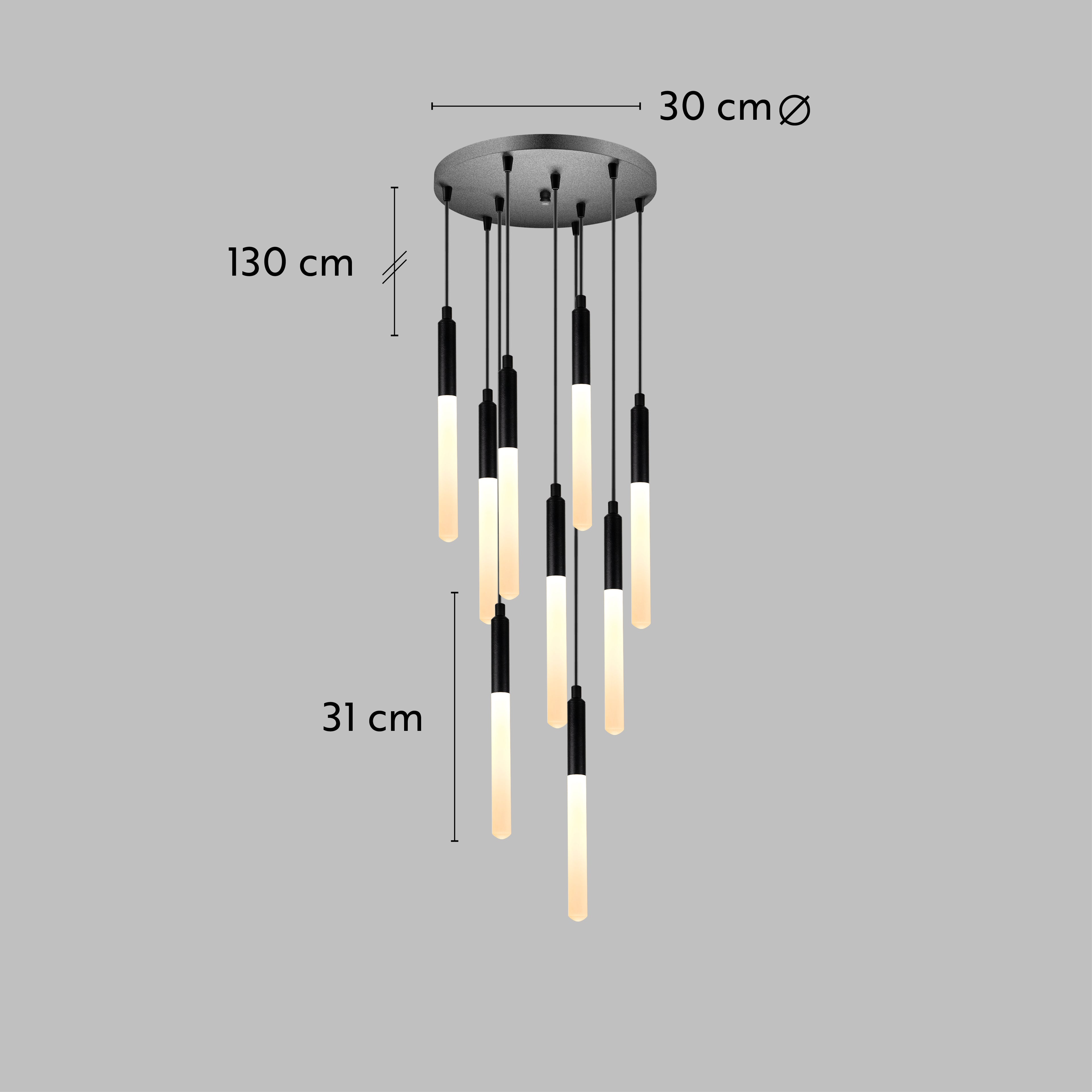 Linear LED Balck Tube Modern Multi Pendant Light for Kitchen Island, Dining Table Chandelier, Slim Tube Pendant Light, Custom made Pendant Light