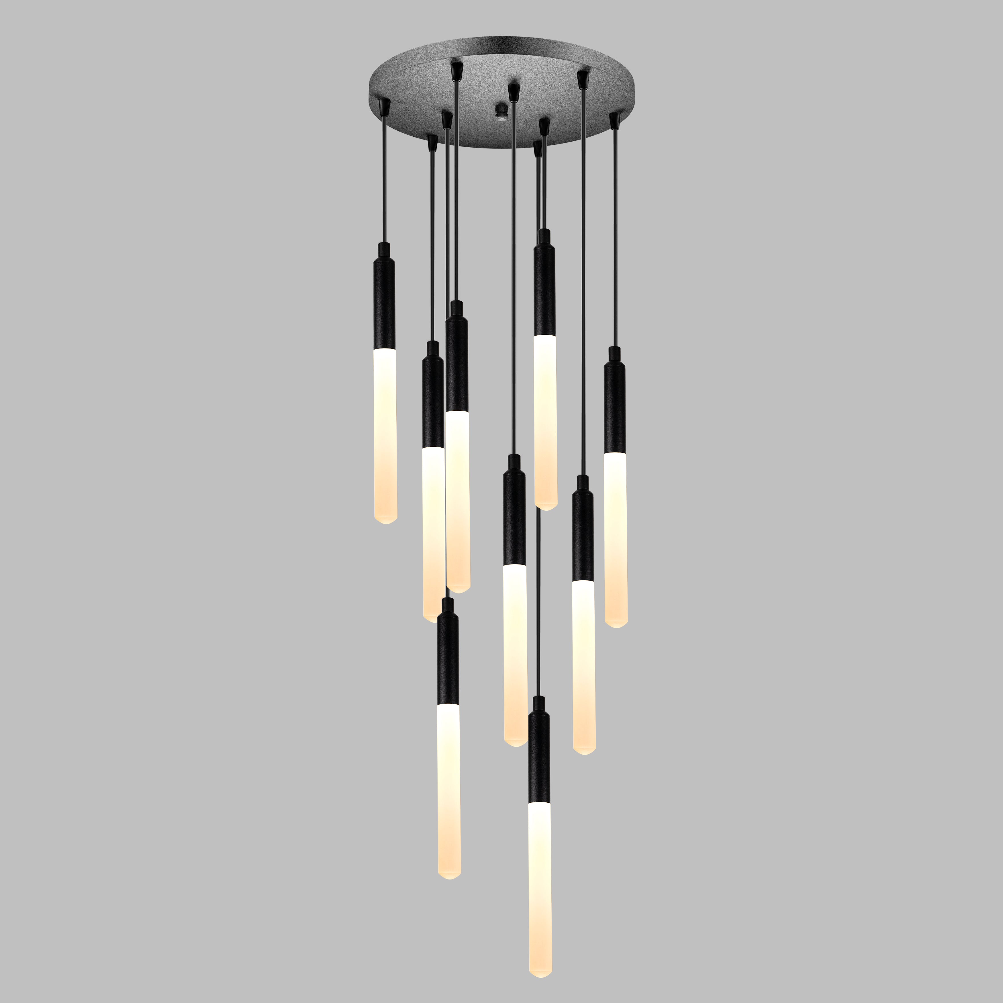 Linear LED Balck Tube Modern Multi Pendant Light for Kitchen Island, Dining Table Chandelier, Slim Tube Pendant Light, Custom made Pendant Light
