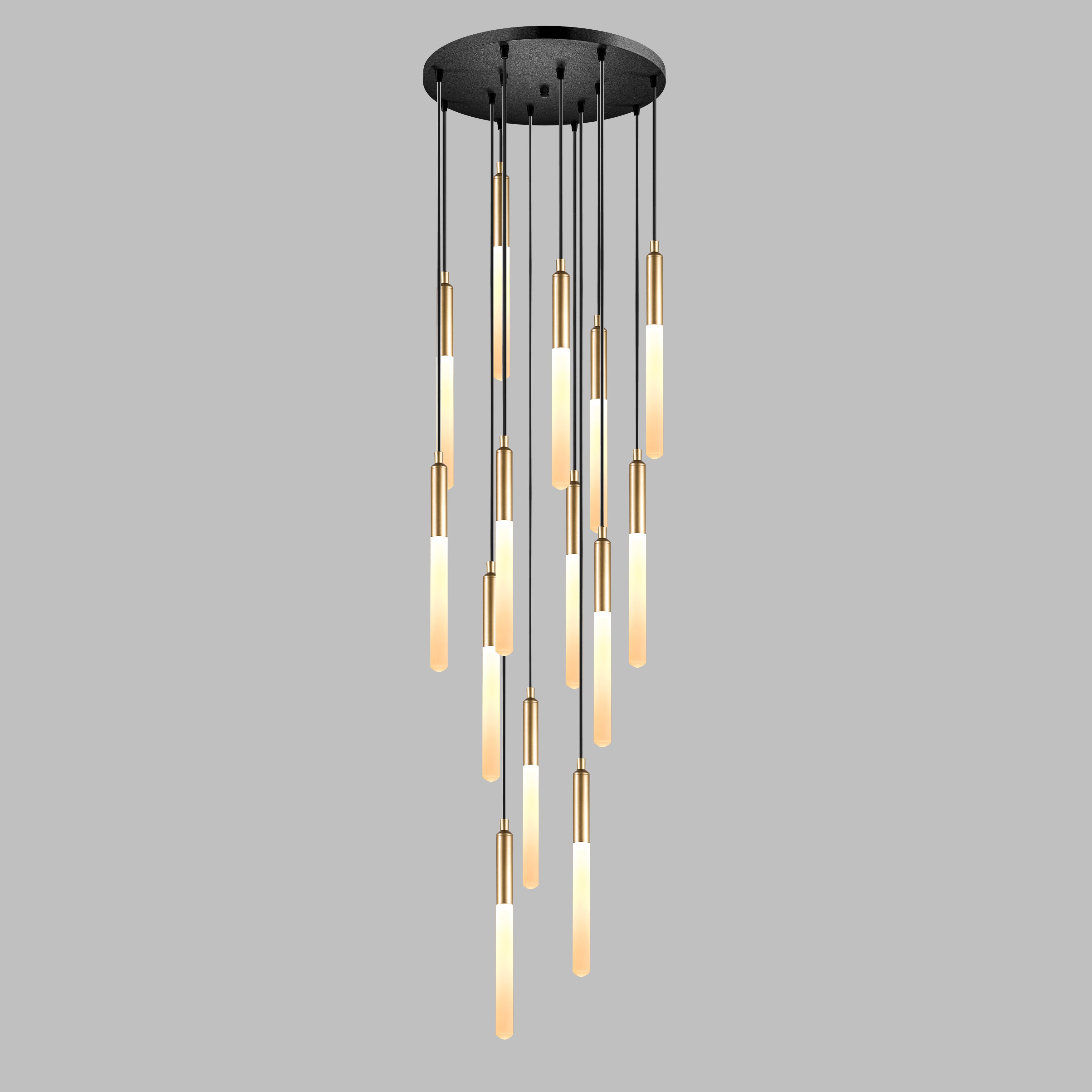 Linear LED Balck Tube Modern Multi Pendant Light for Kitchen Island, Dining Table Chandelier, Slim Tube Pendant Light, Custom made Pendant Light