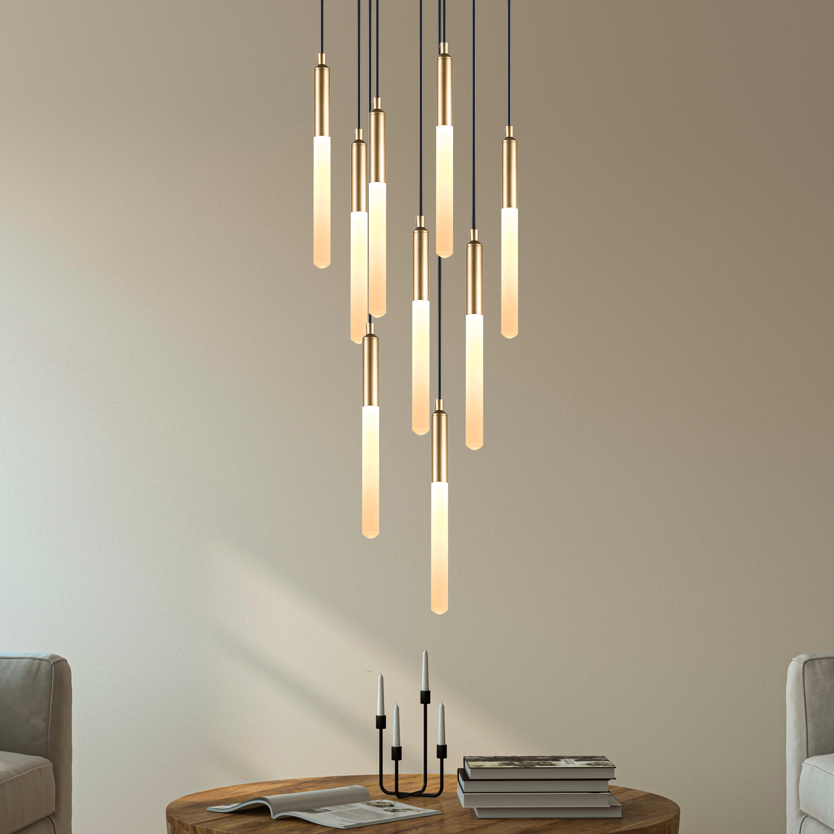 Linear LED Balck Tube Modern Multi Pendant Light for Kitchen Island, Dining Table Chandelier, Slim Tube Pendant Light, Custom made Pendant Light