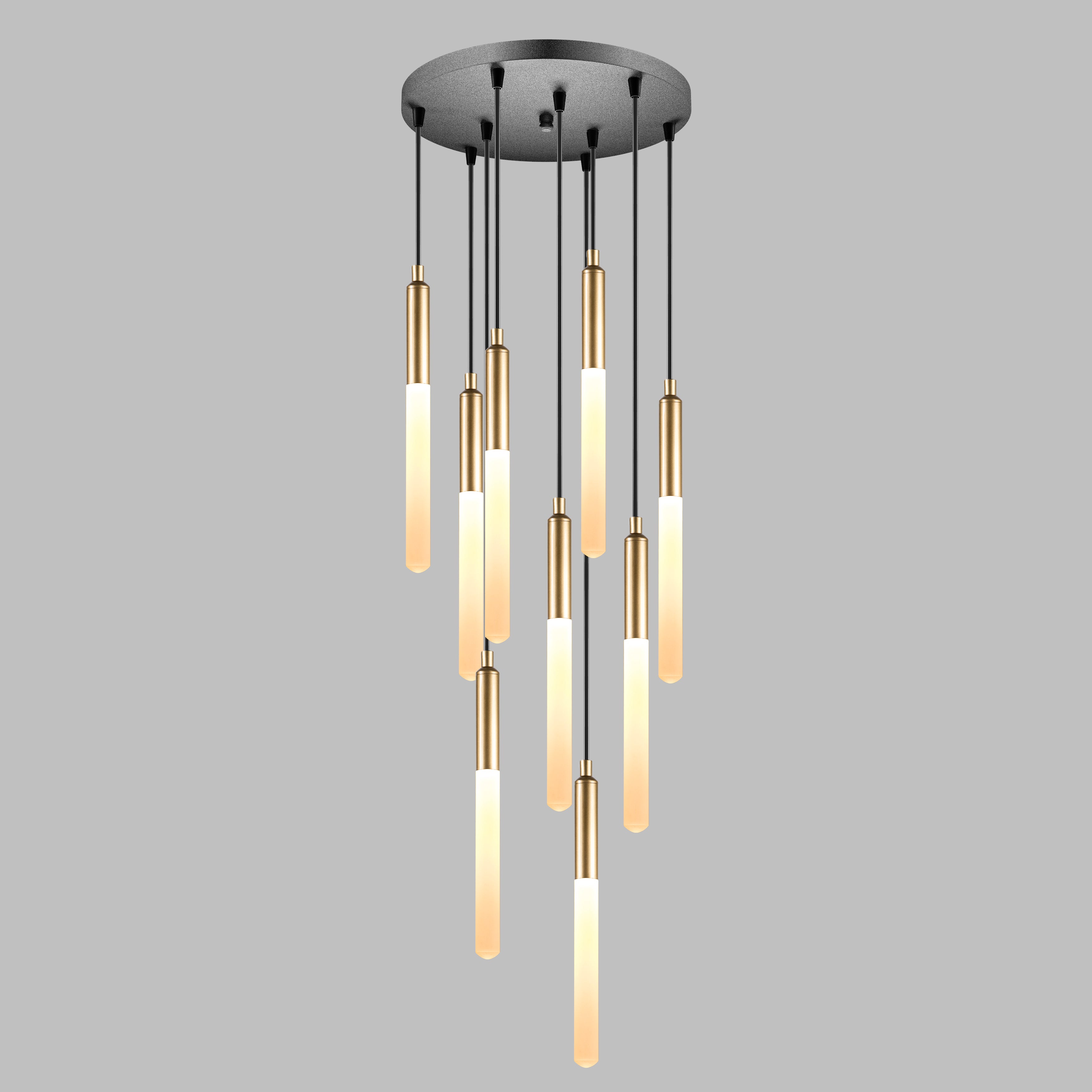 Linear LED Balck Tube Modern Multi Pendant Light for Kitchen Island, Dining Table Chandelier, Slim Tube Pendant Light, Custom made Pendant Light