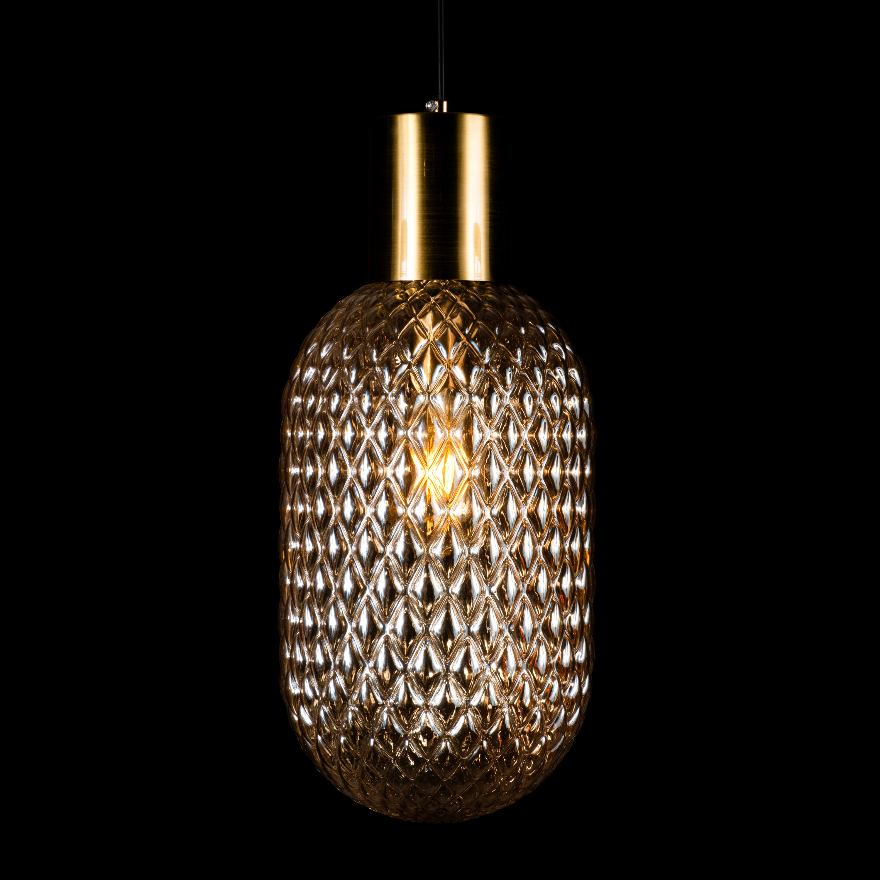 Custom Amber Glass Multi Pendant Light, Oval Lampshade Amber Textured Glass, Stairwell Pendant Lighting,  Custom Chandelier for Staircase