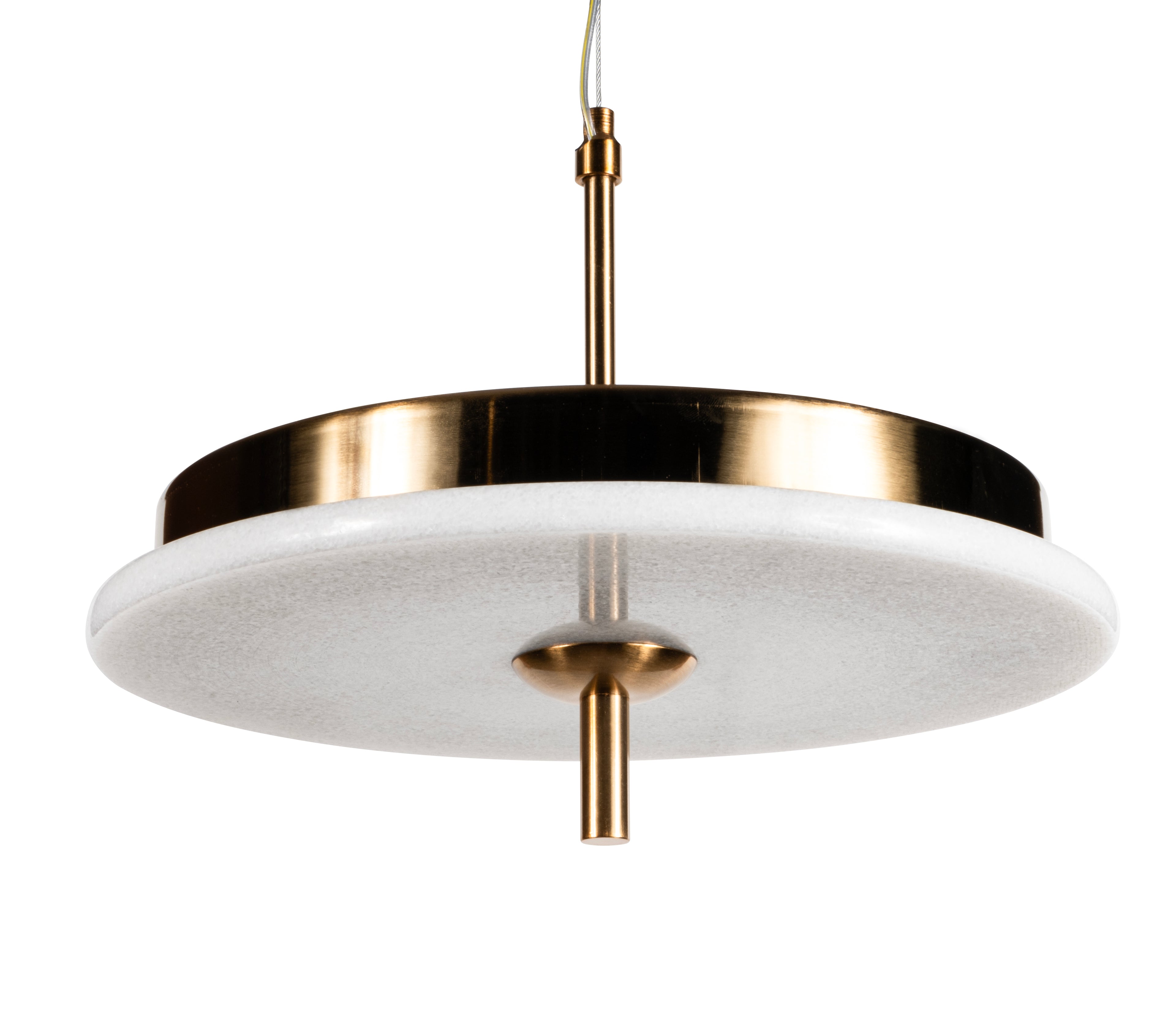 Luxury Marble LED Pendant Light for Dining Table & Kitchen Island – Custom Brass Fixture, Natural Stone Disc Chandelier, Alabaster Marble