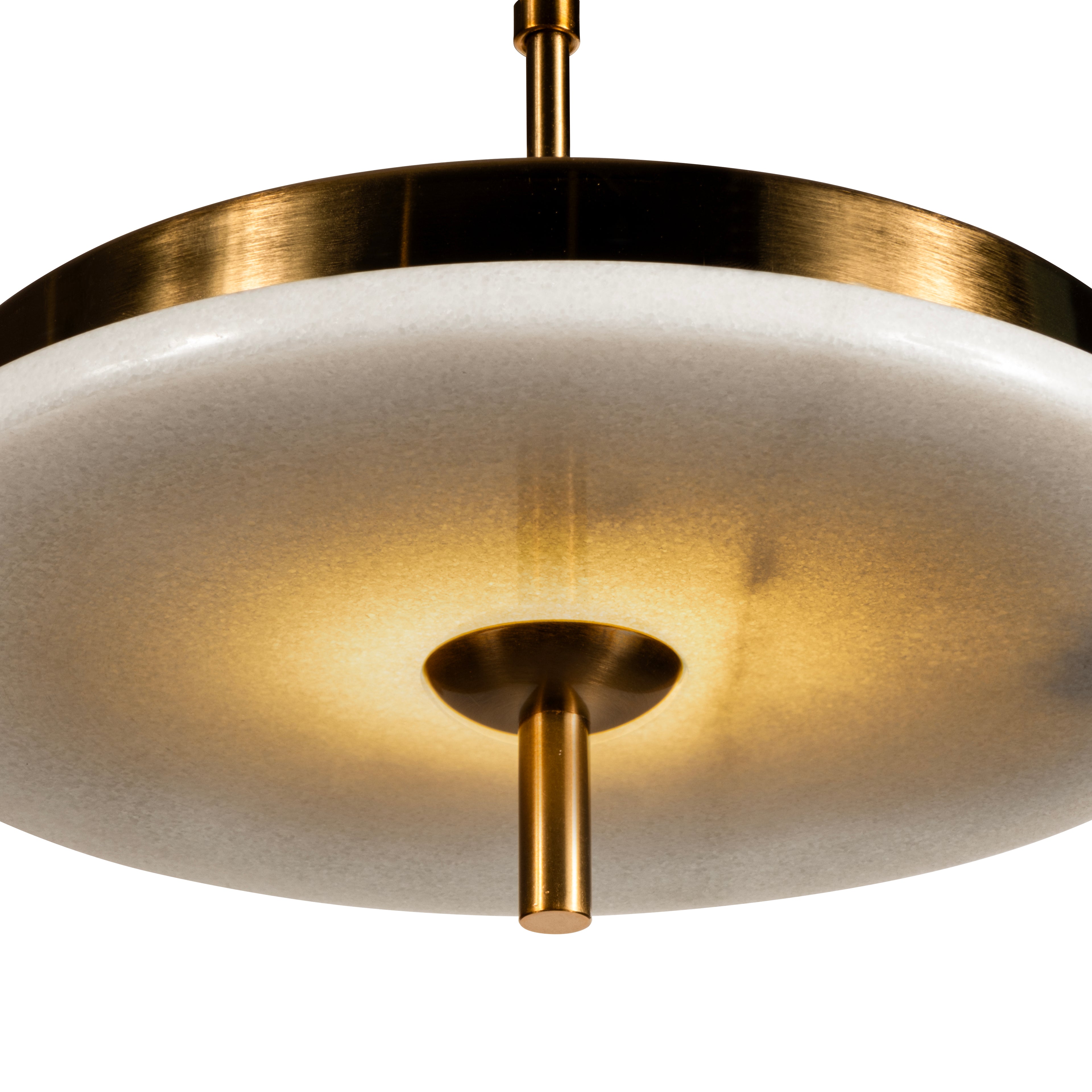 Luxury Marble LED Pendant Light for Dining Table & Kitchen Island – Custom Brass Fixture, Natural Stone Disc Chandelier, Alabaster Marble