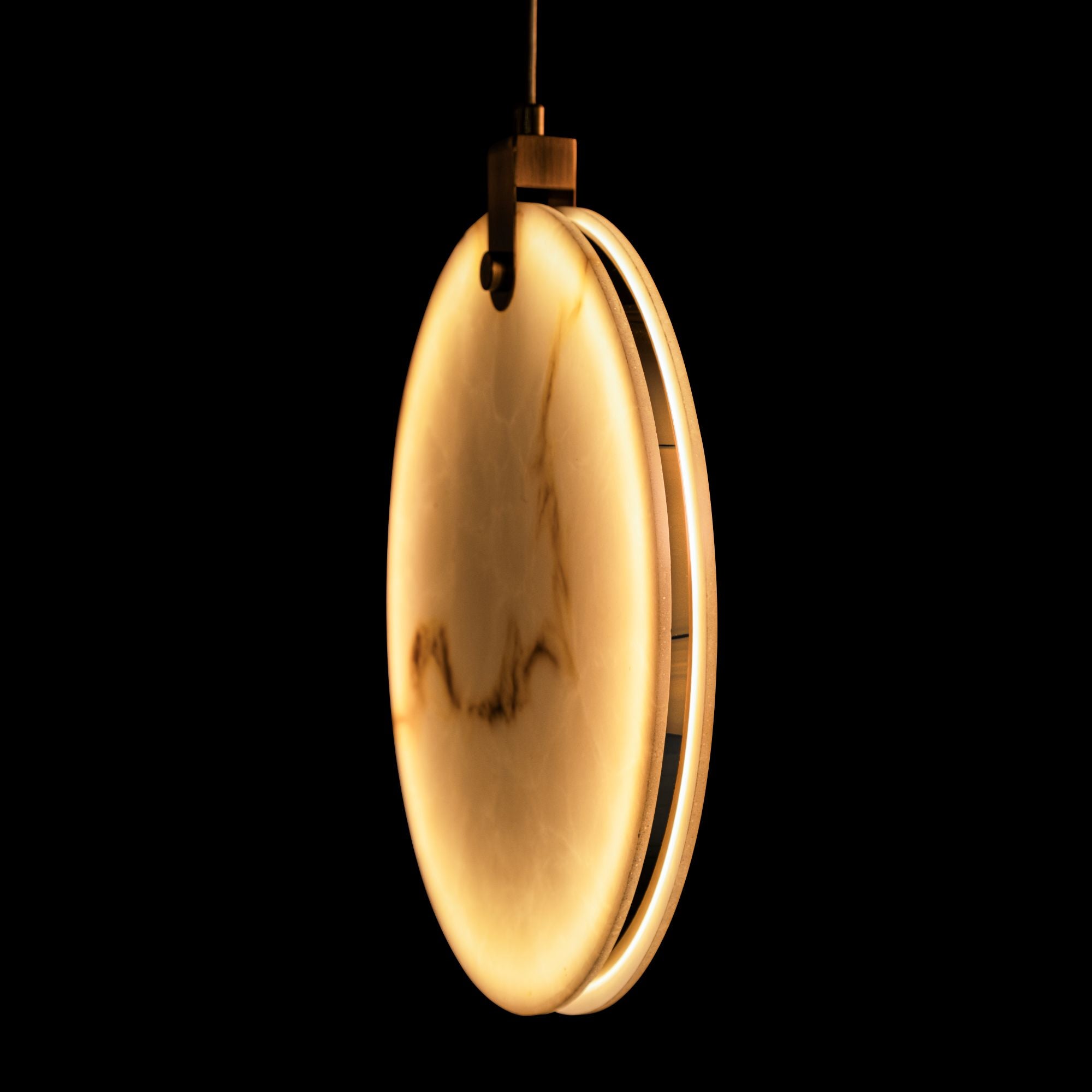 Round Canopy Marble Disc Pendant Light, Natural Alabaster Dining Table Lighting, Staircase Multi Chandelier, Organic Modern, Nordic Style, Custom Detail