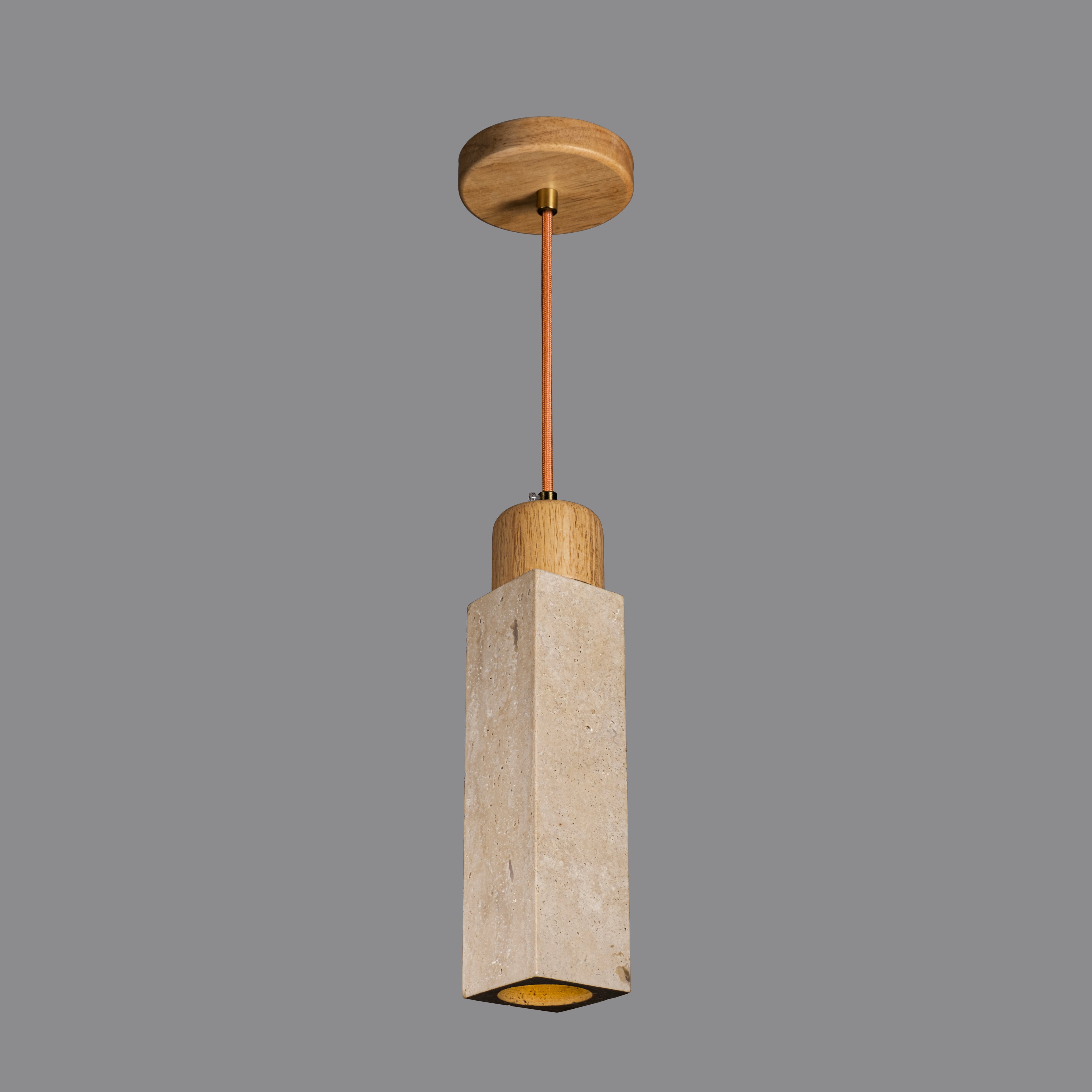 Custom Made Natural Marble Multi Light Pendant, Stone Pendant, Wabi Sabi, Nordic Style Home Decor, Cylinder, Cone, Rectangular, Wood Details