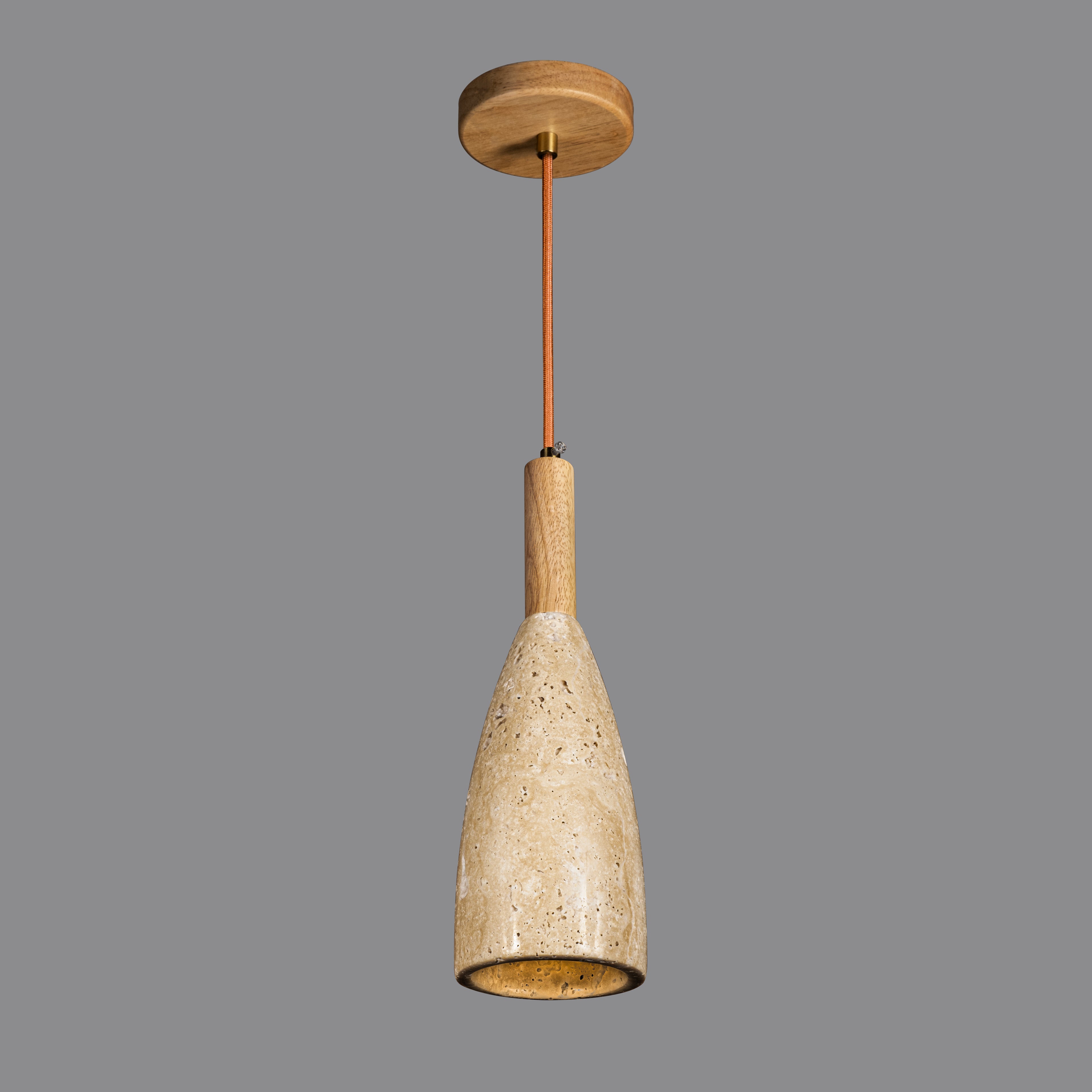 Custom Made Natural Marble Multi Light Pendant, Stone Pendant, Wabi Sabi, Nordic Style Home Decor, Cylinder, Cone, Rectangular, Wood Details