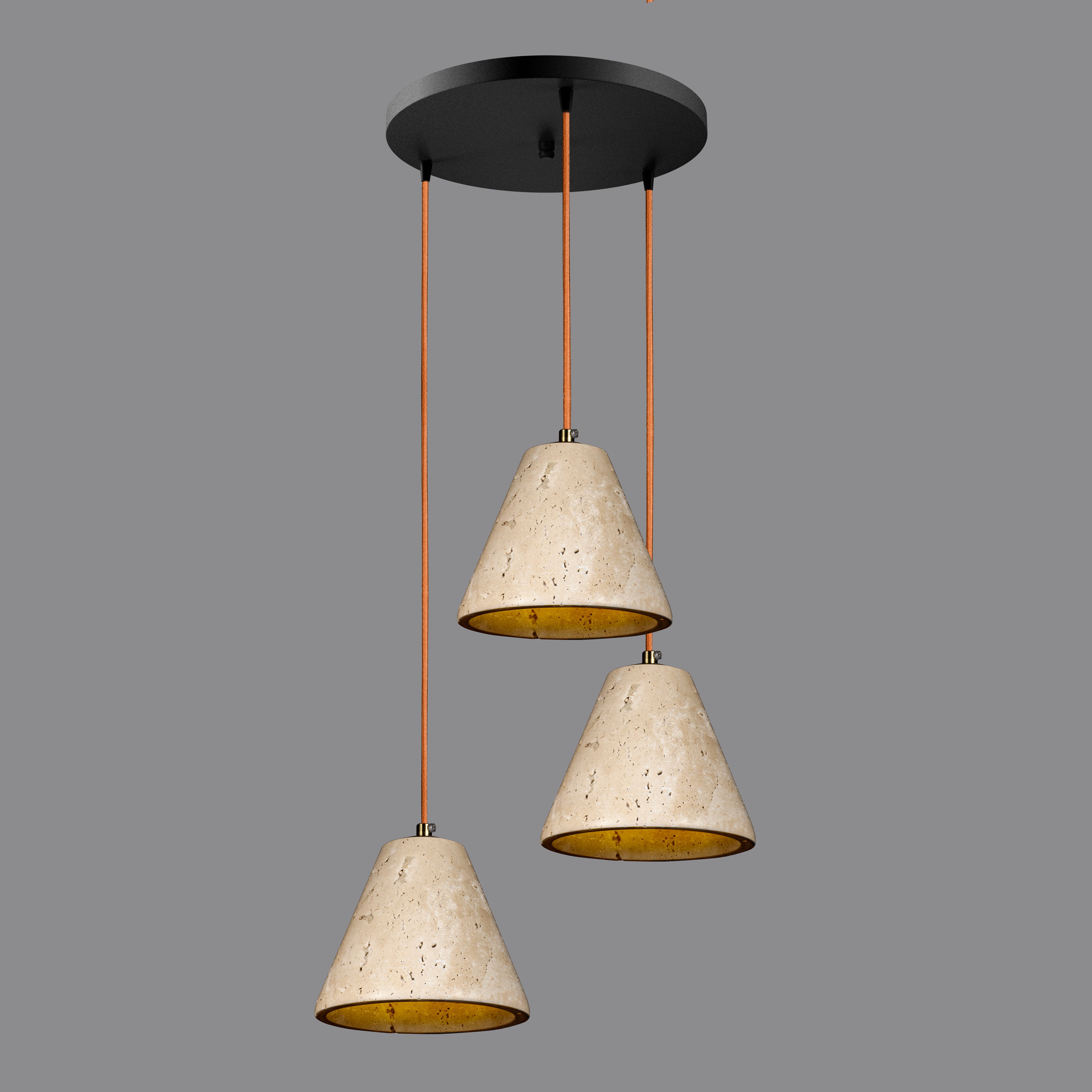 Custom Made Natural Marble Multi Light Pendant, Stone Pendant, Wabi Sabi, Nordic Style Home Decor, Cylinder, Cone, Rectangular, Wood Details