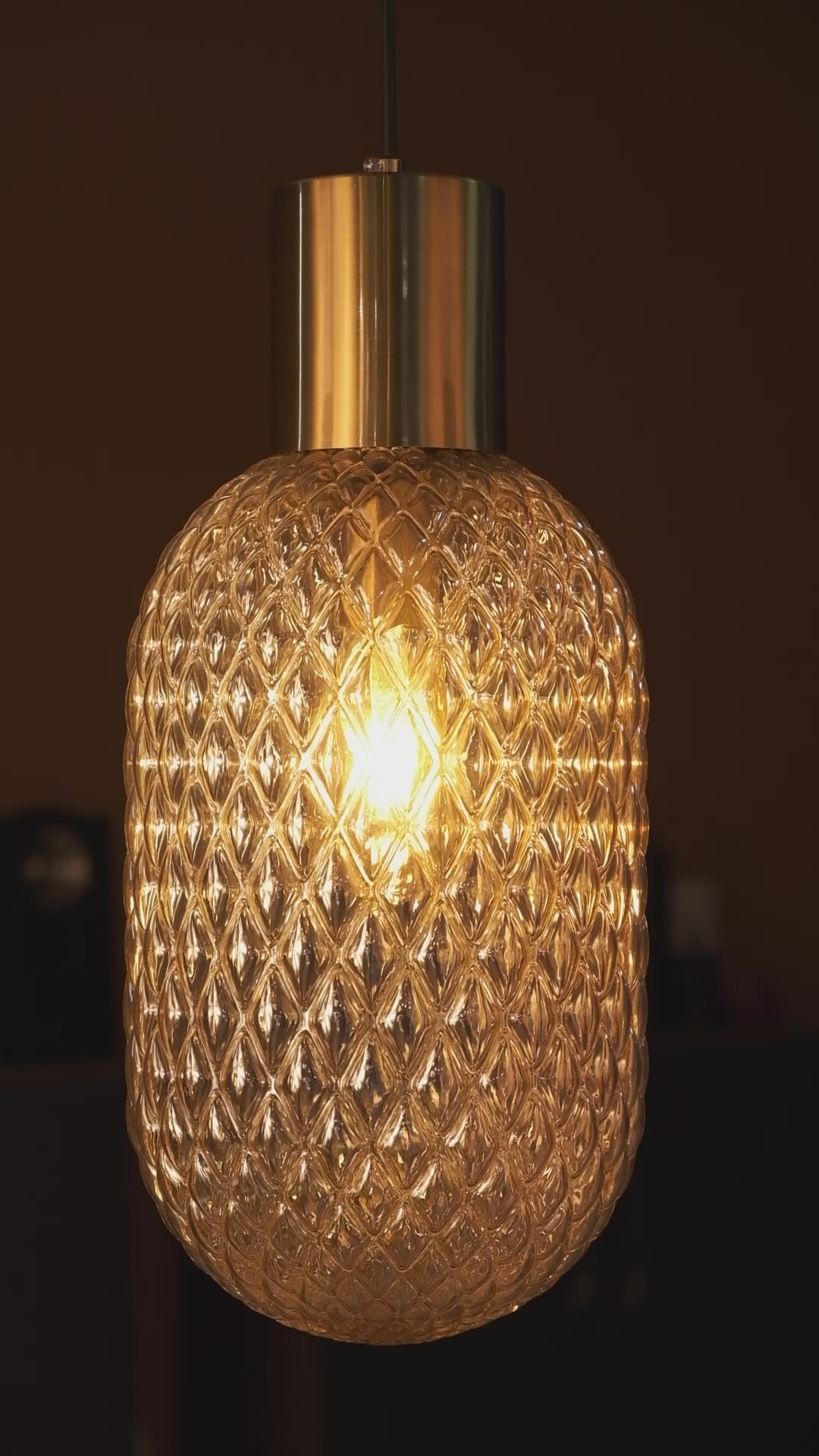 Custom Amber Glass Multi Pendant Light, Oval Lampshade Amber Textured Glass, Stairwell Pendant Lighting,  Custom Chandelier for Staircase