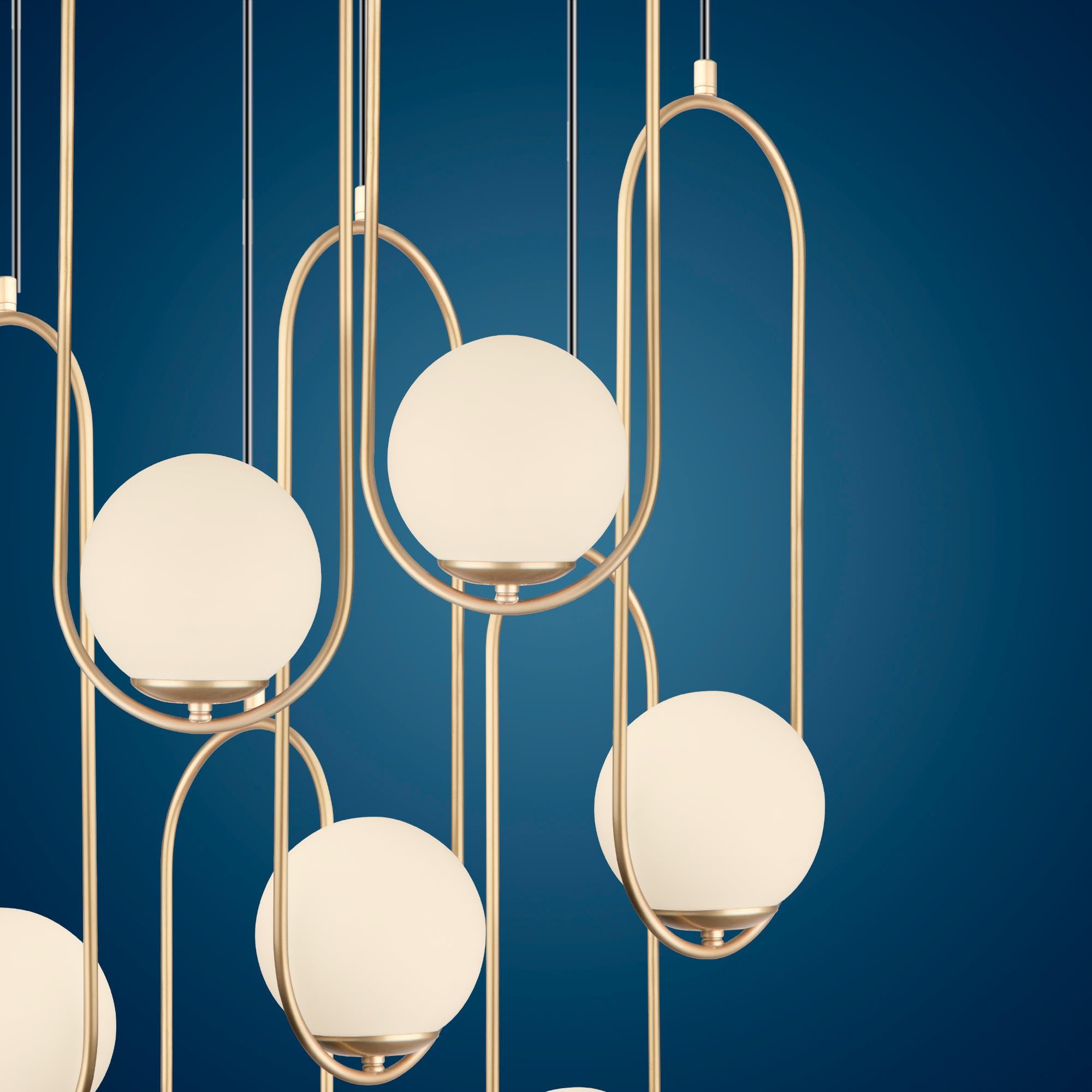 Custom Multi-Light Pendant: Stairwell Chandelier - High Ceiling Staircase Chandelier