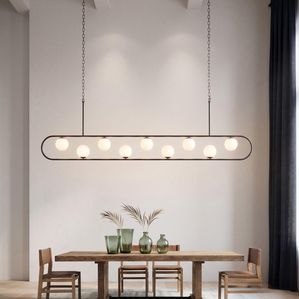 Oversized Black Modern Linear Mix Chandelier