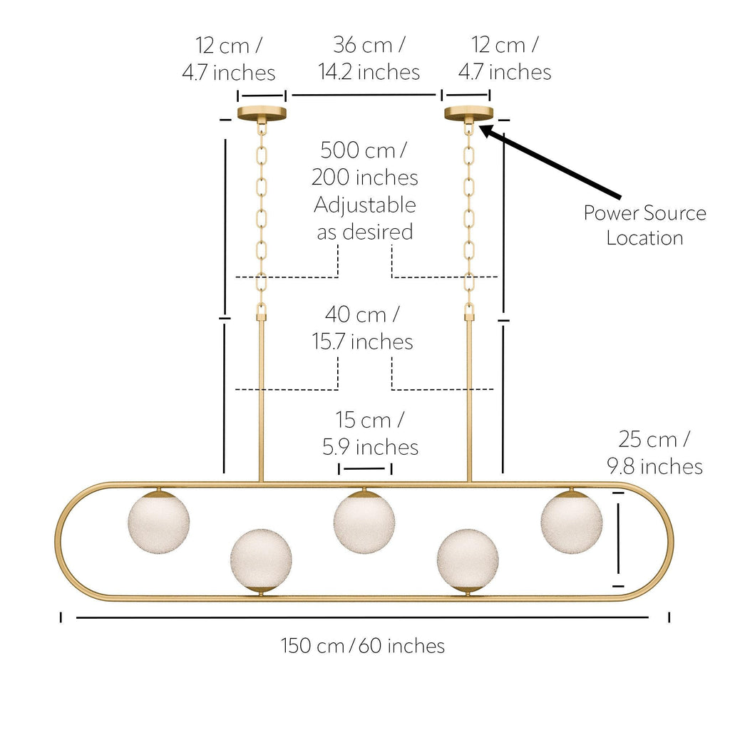 XL Modern Linear Mix Chandelier: 12 Person Dining Table Chandelier
