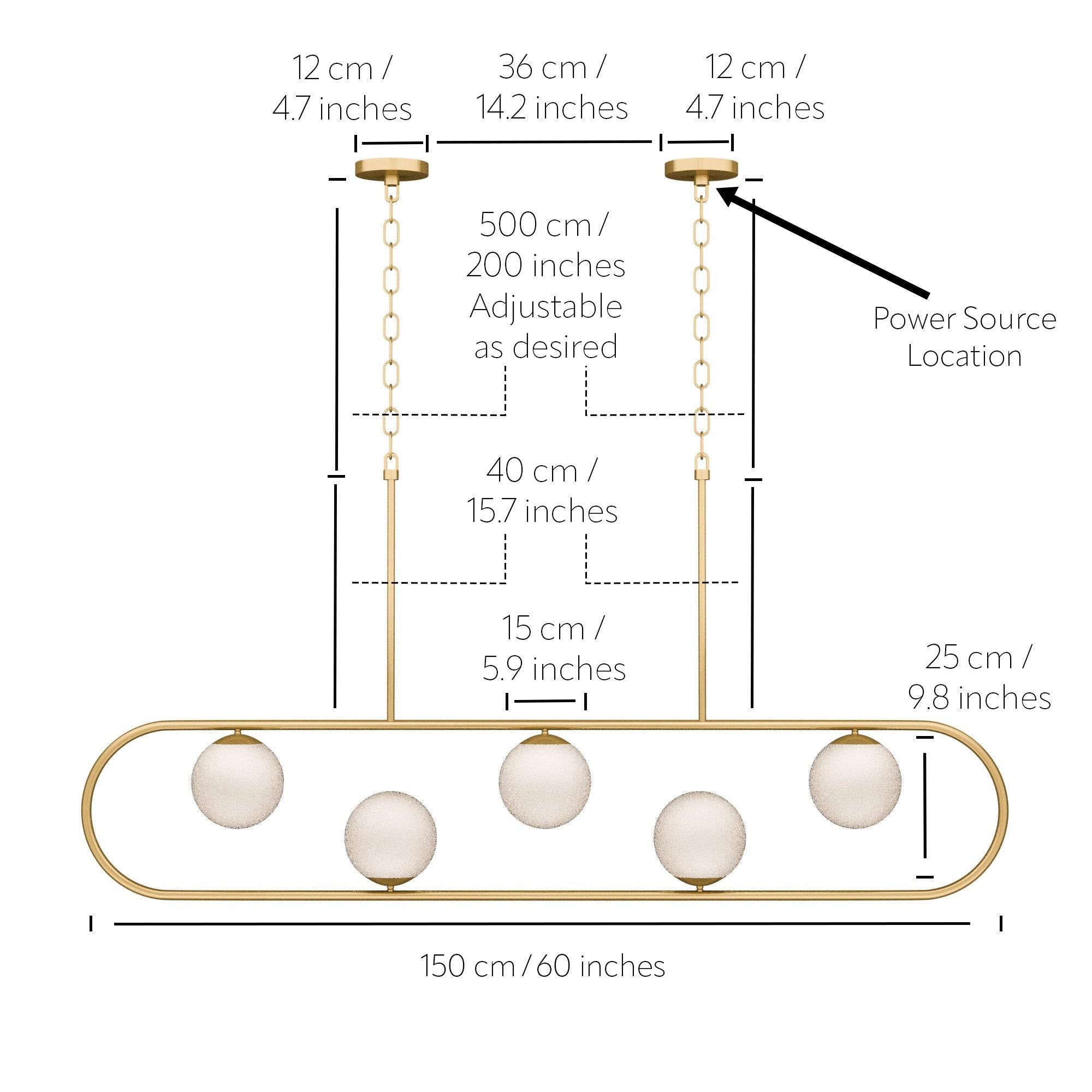 XL Modern Linear Mix Chandelier: 12 Person Dining Table Chandelier