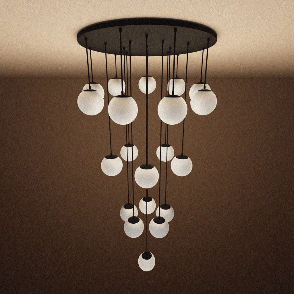 Custom Multi Drop Staircase Chandelier