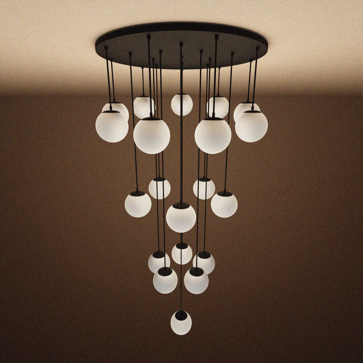 Custom Multi Drop Staircase Chandelier