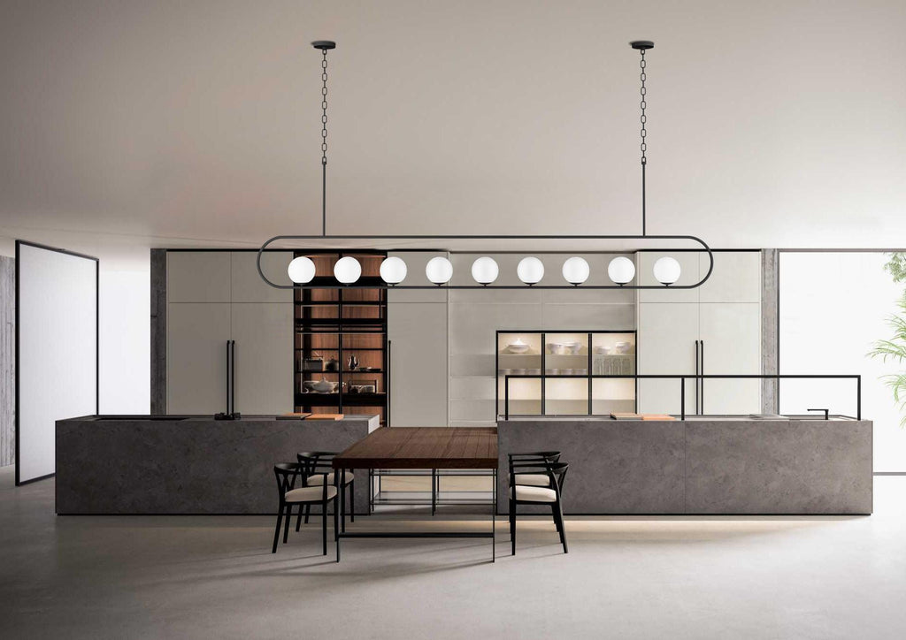 XL Modern Linear Chandelier: Custom Kitchen Island Lighting