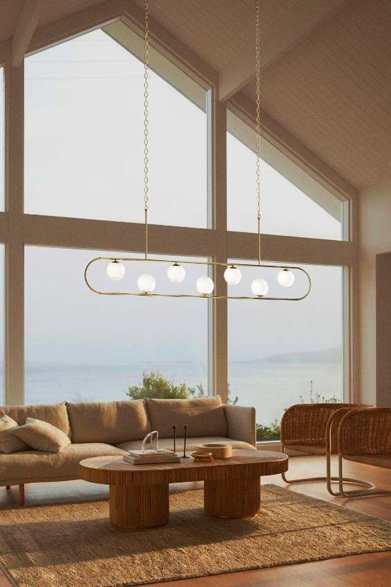 XL Modern Linear Mix Chandelier: 12 Person Dining Table Chandelier
