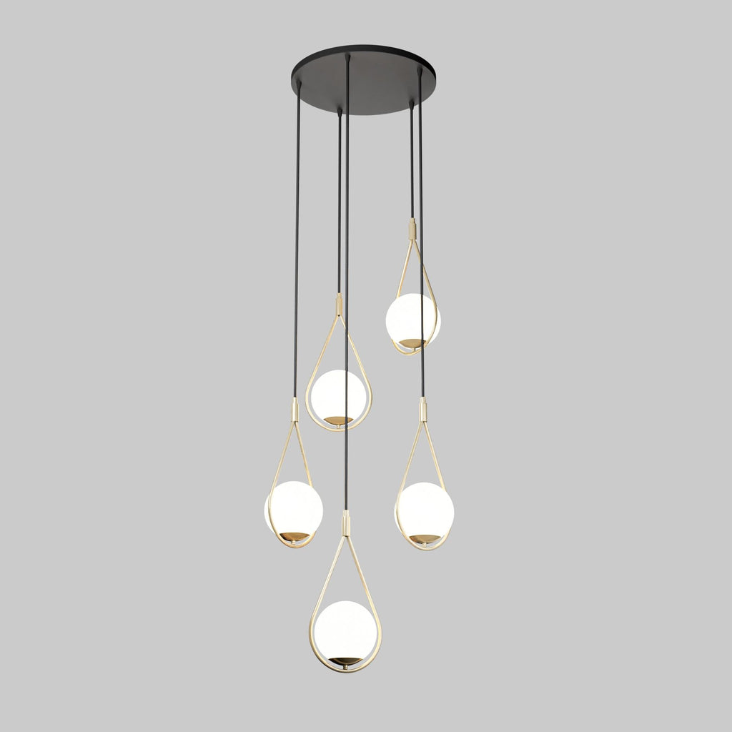 Custom Teardrop Stairwell Chandelier, High Ceiling Foyer Lighting